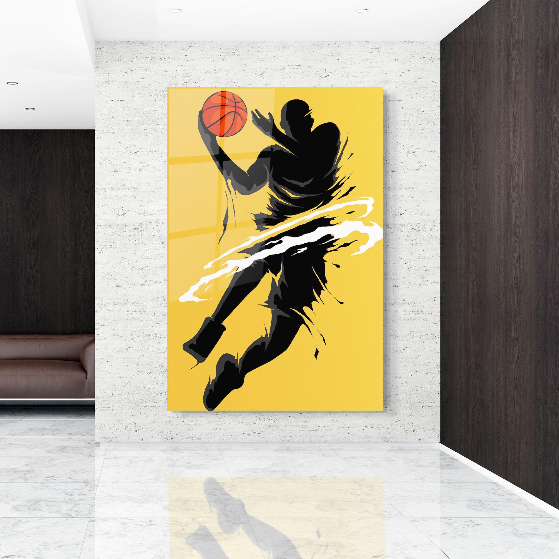 Tablou Sticla Basketball Smoke mockup 9