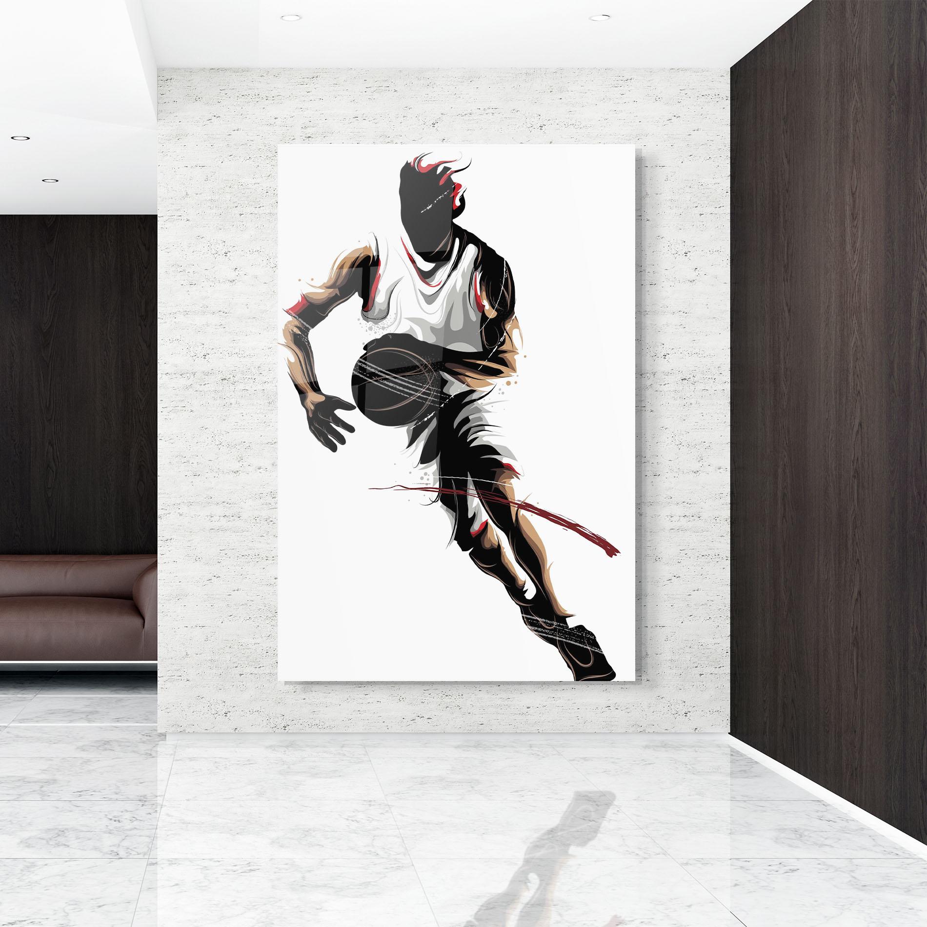 Tablou Sticla Dribbling Run mockup 9