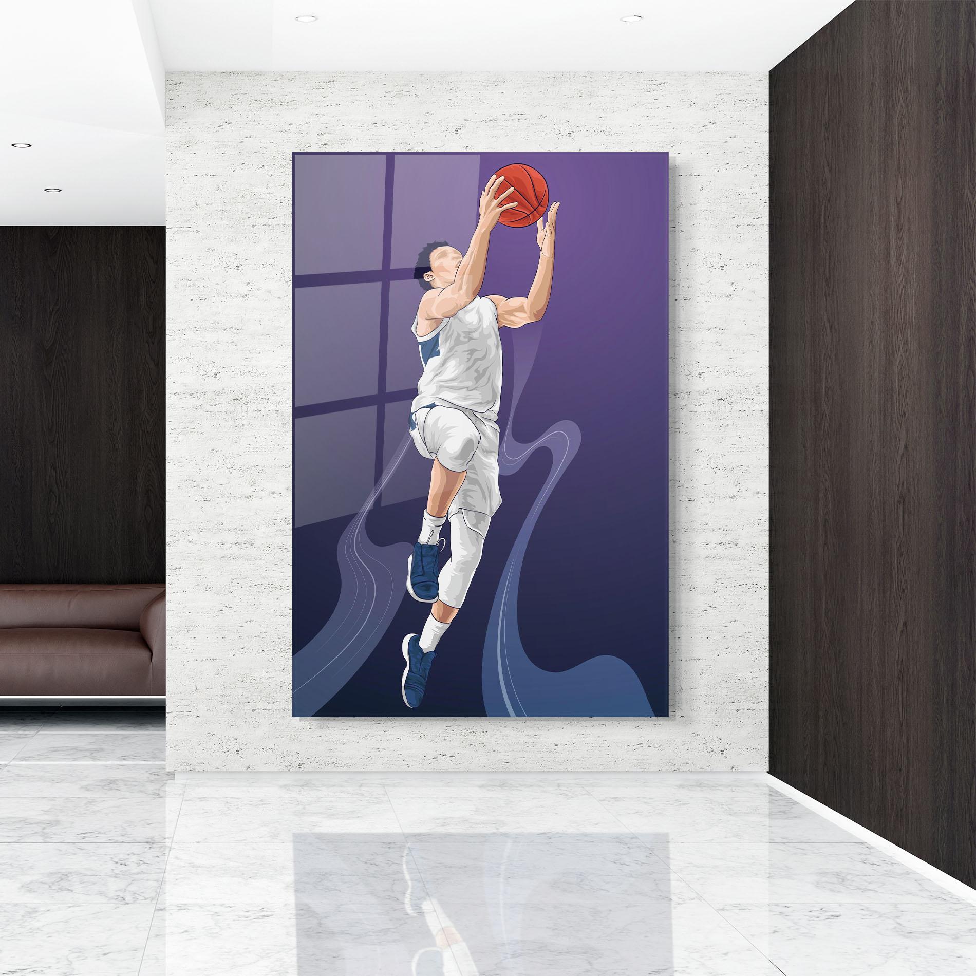 Tablou Sticla Flying Player mockup 9