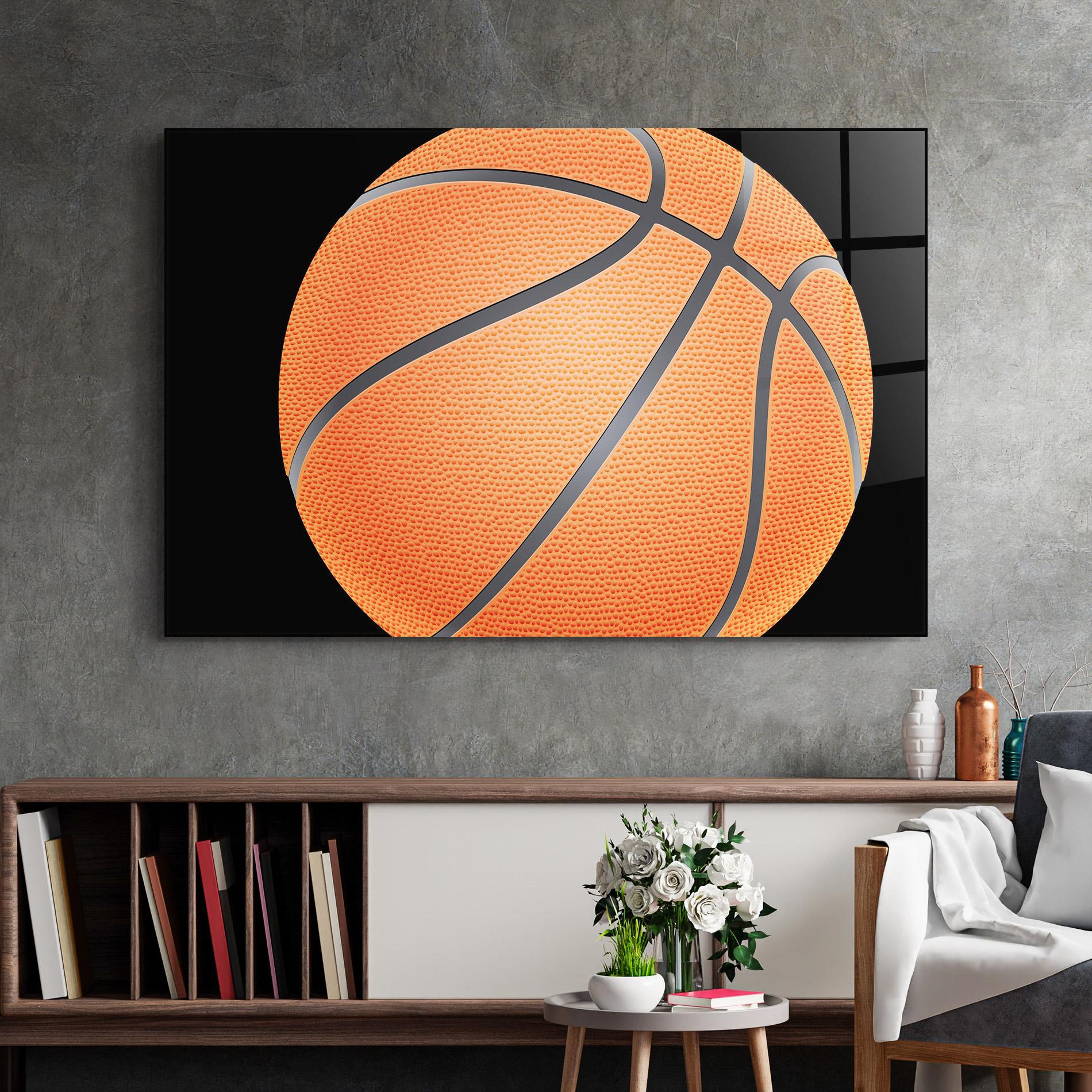 Tablou Sticla Close Up Basketball mockup 2