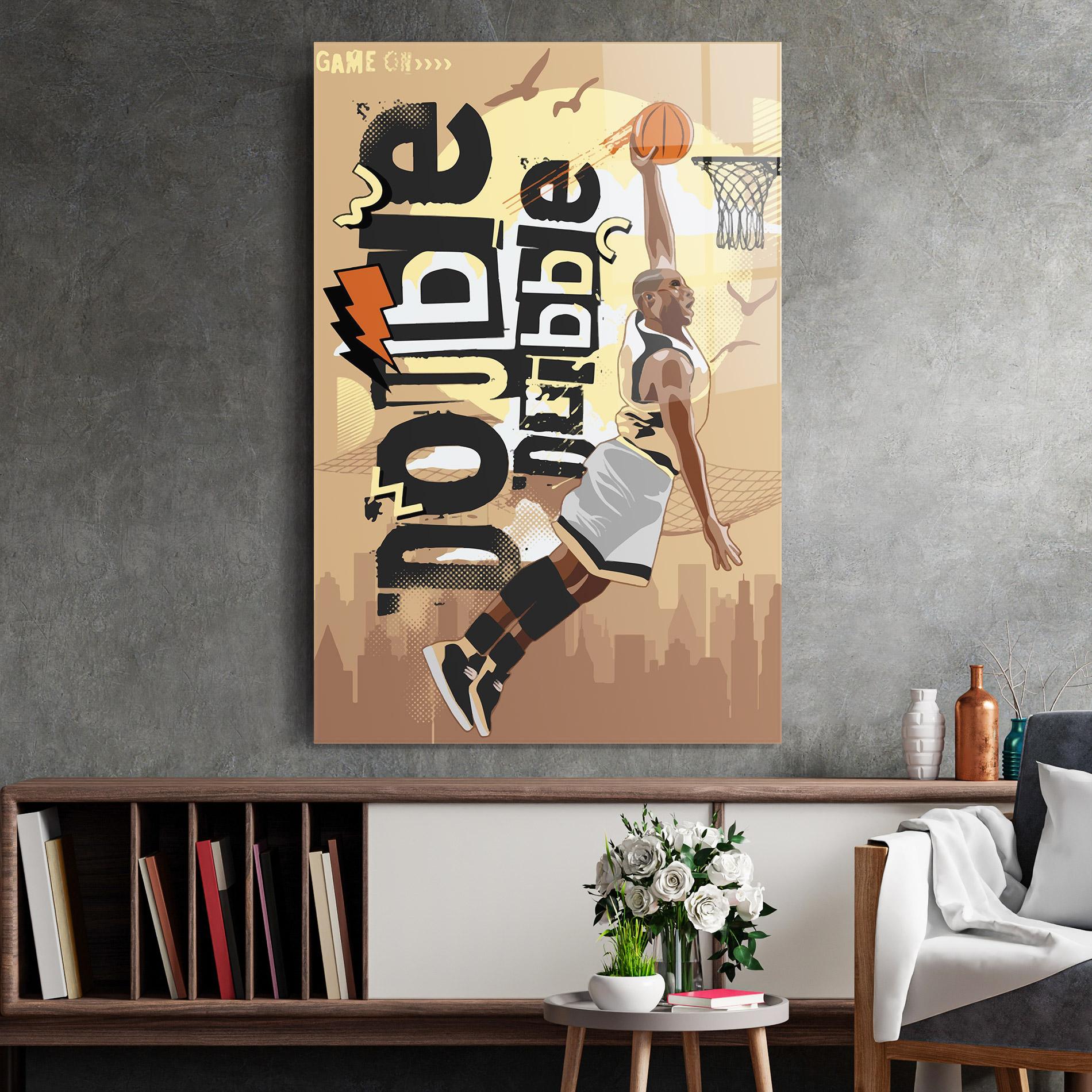 Tablou Sticla Double Dribble mockup 2