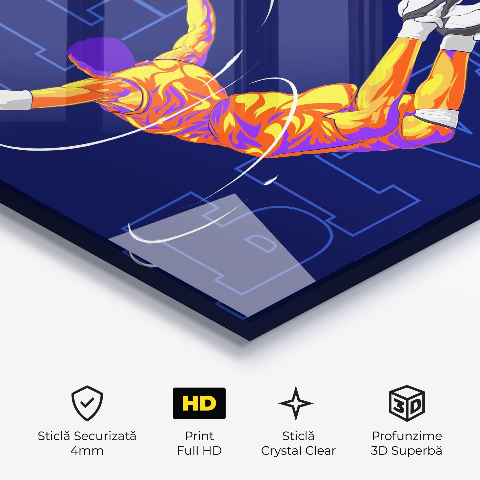 Tablou Sticla Basketball Blue mockup 3