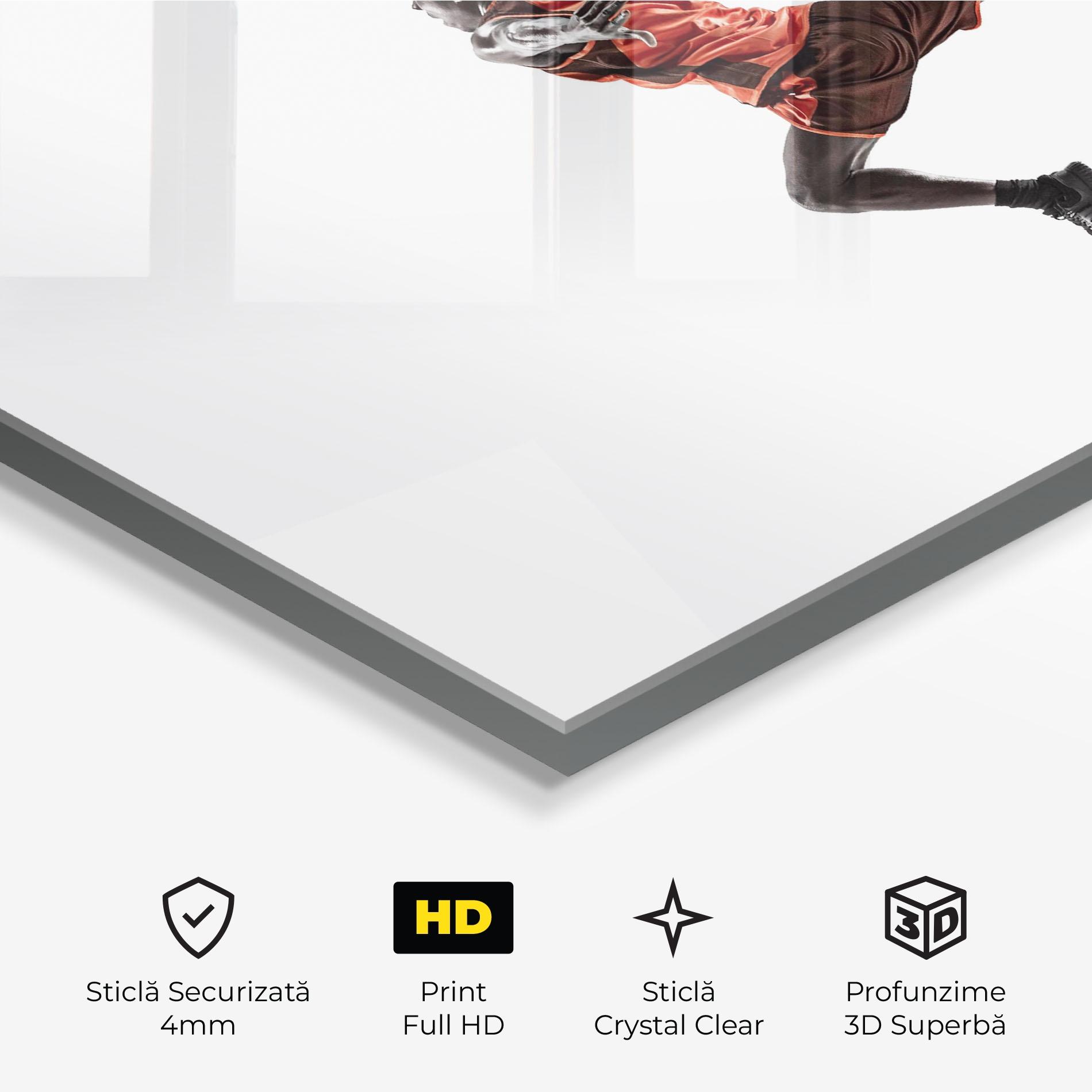 Tablou Sticla Basketball Player Flying mockup 3
