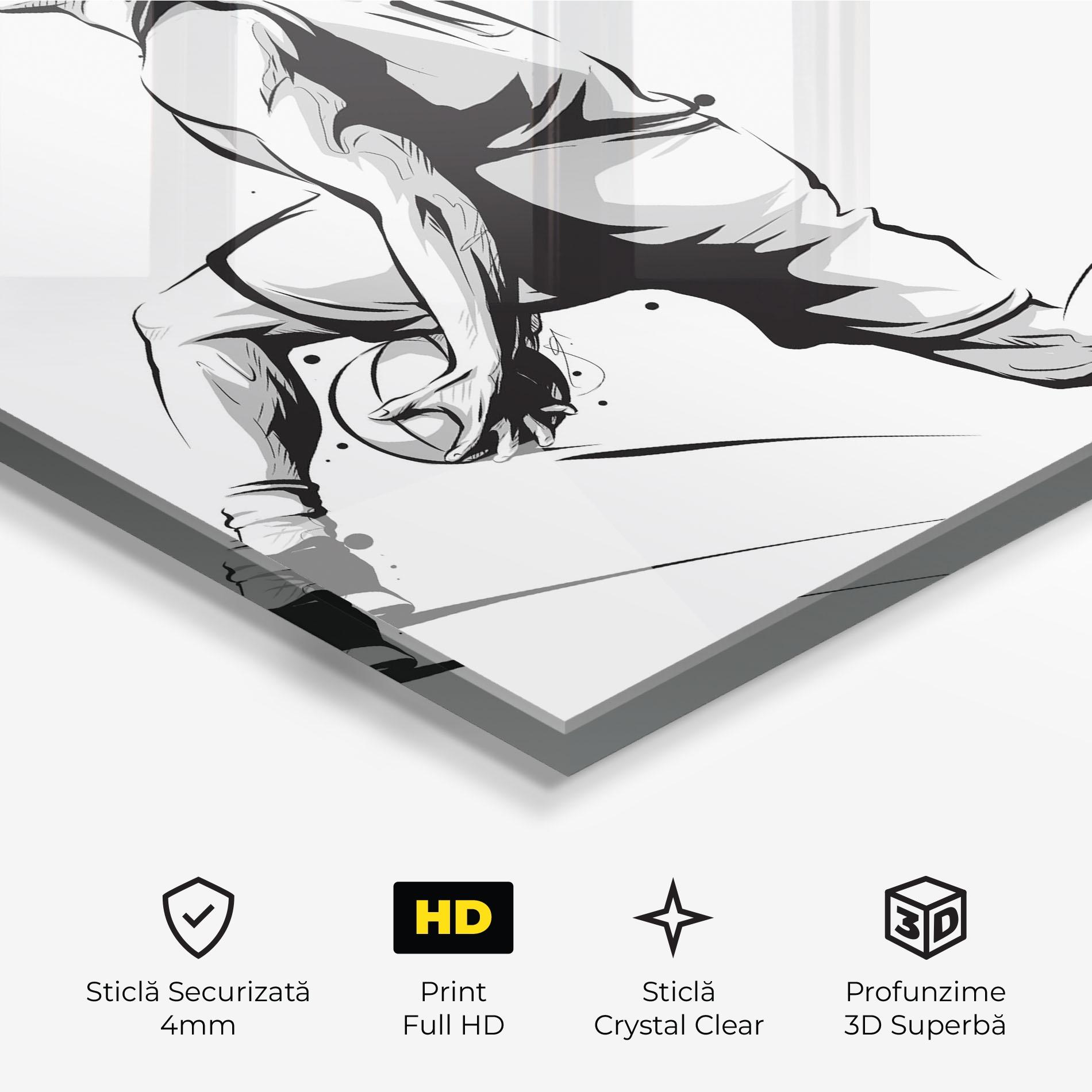 Tablou Sticla Basketball Player Jump mockup 3