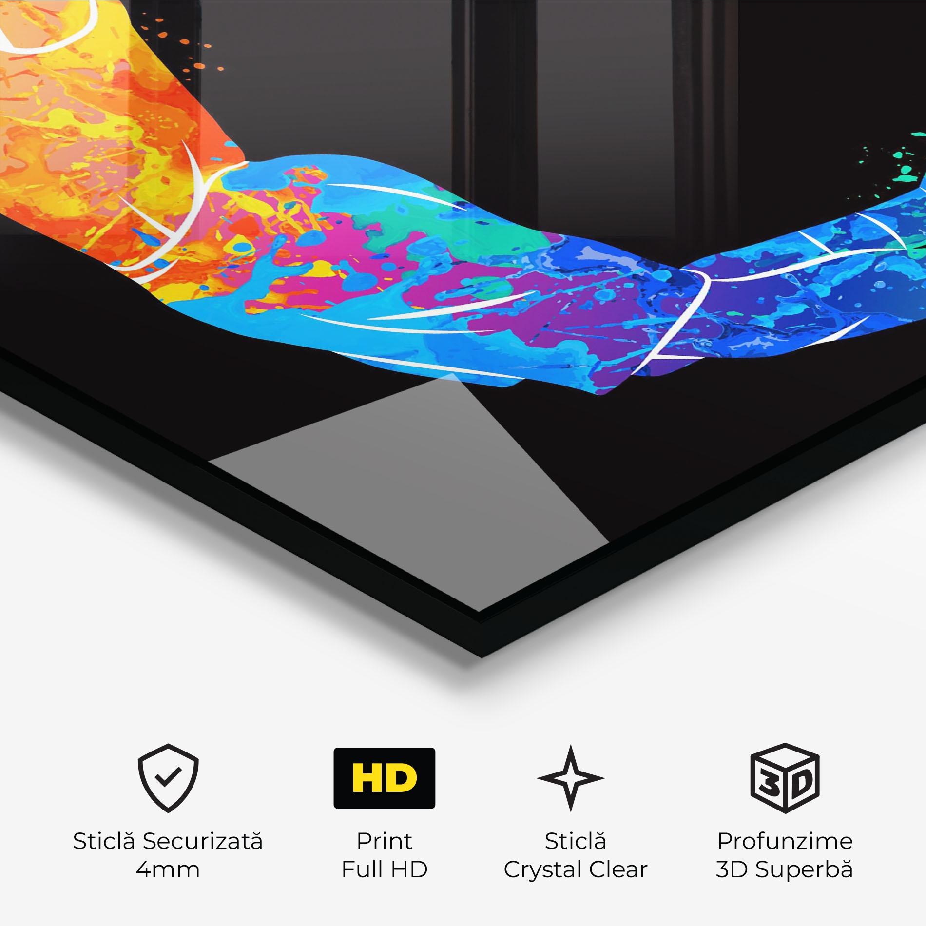 Tablou Sticla Blue Orange Basket mockup 3