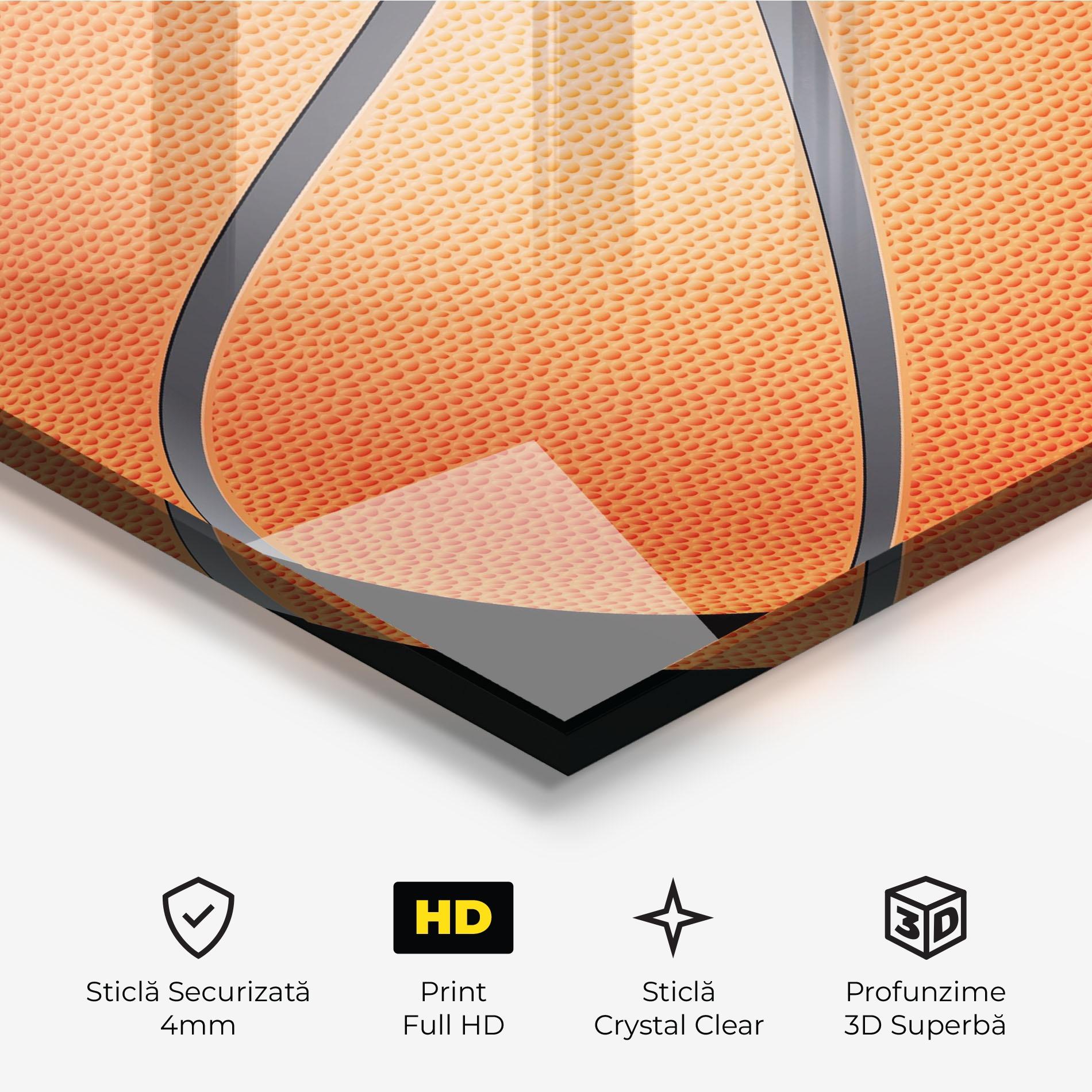 Tablou Sticla Close Up Basketball mockup 3