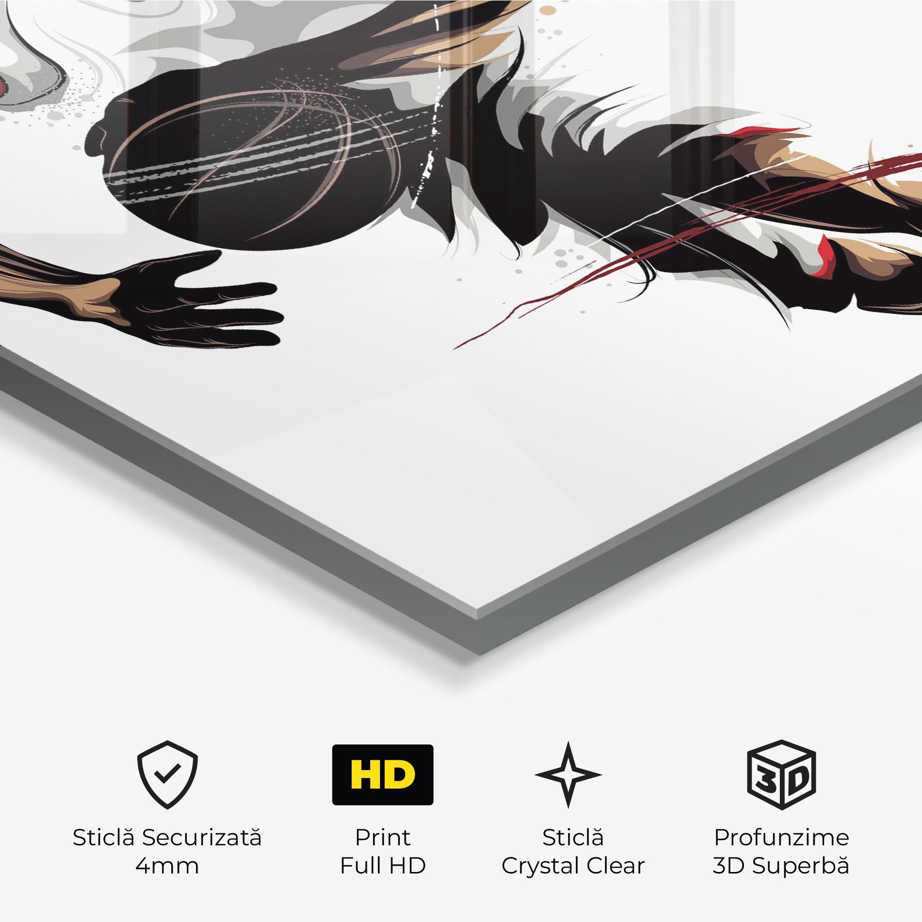 Tablou Sticla Dribbling Run mockup 3