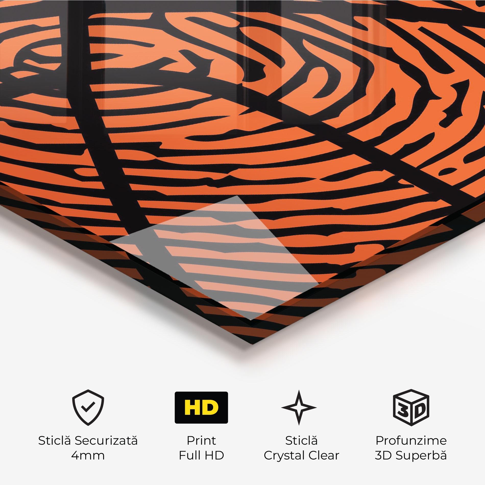 Tablou Sticla Fingerprint Basketball mockup 3