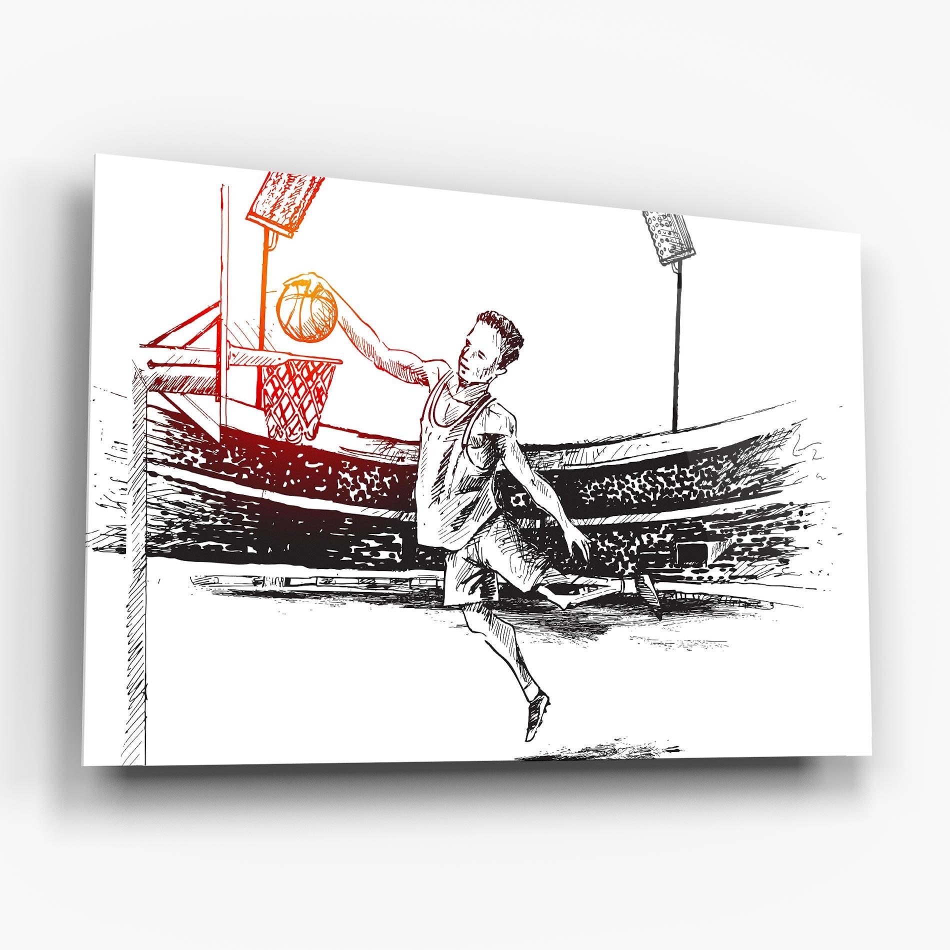 Tablou Sticla Basket Arena mockup 6