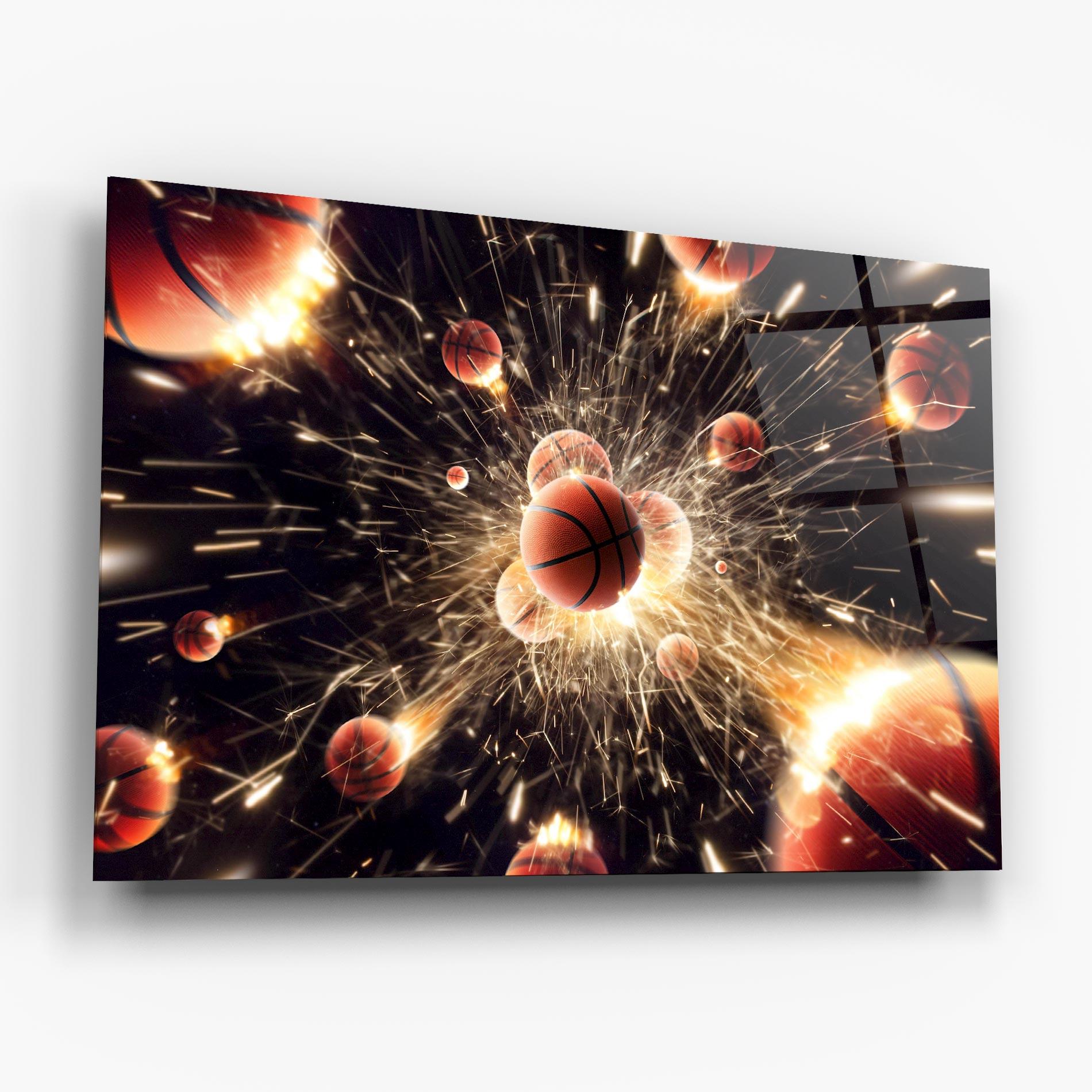 Tablou Sticla Basketball Explosion mockup 6