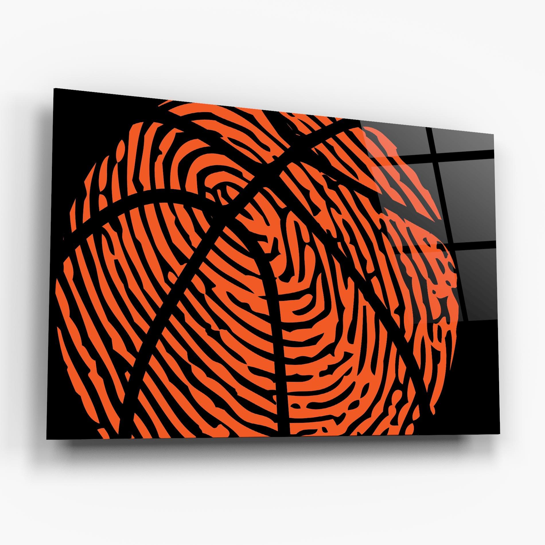 Tablou Sticla Fingerprint Basketball mockup 6