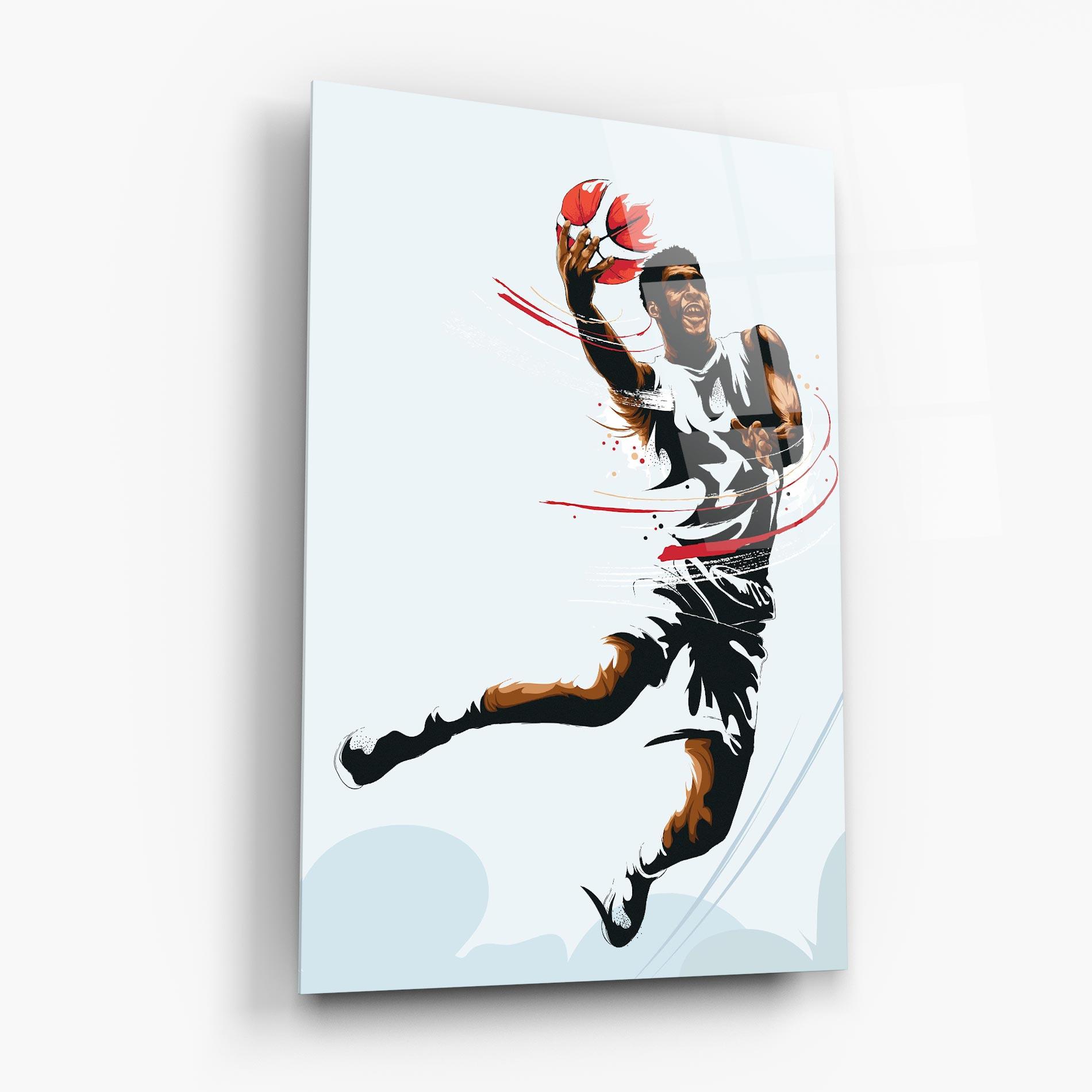 Tablou Sticla Basketball Shot mockup 6