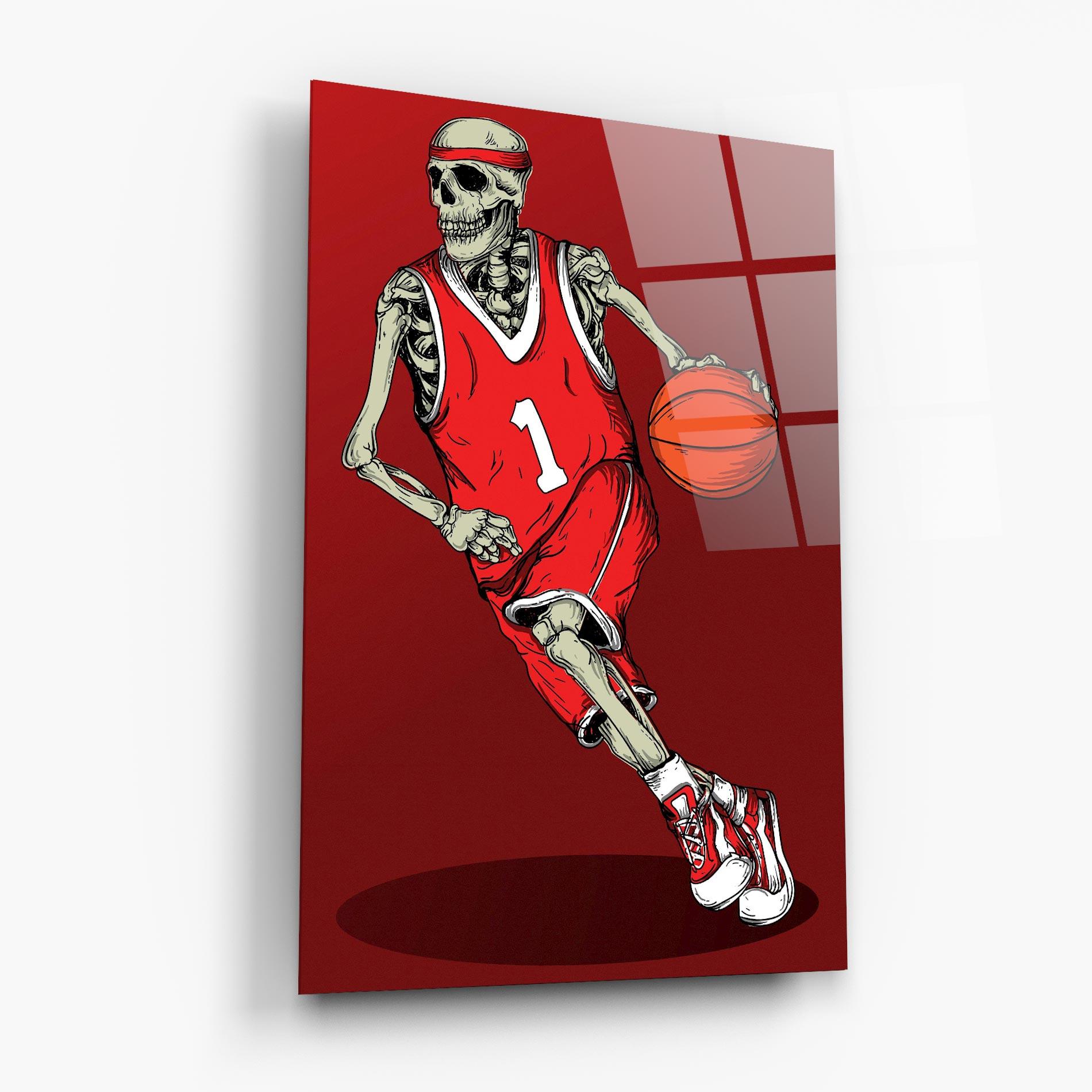 Tablou Sticla Basketball Skull mockup 6