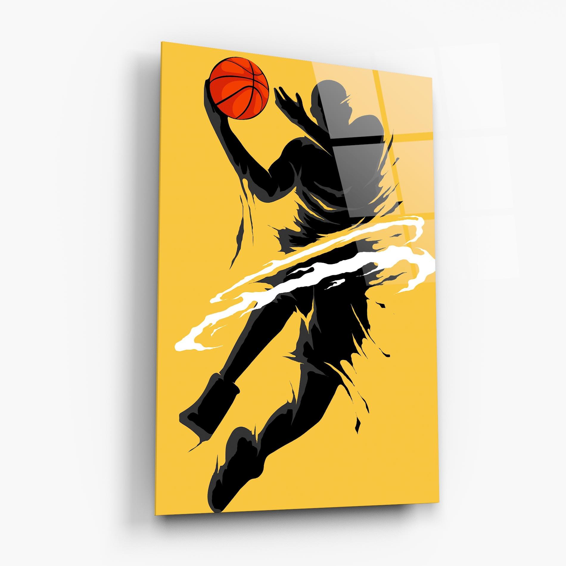 Tablou Sticla Basketball Smoke mockup 6