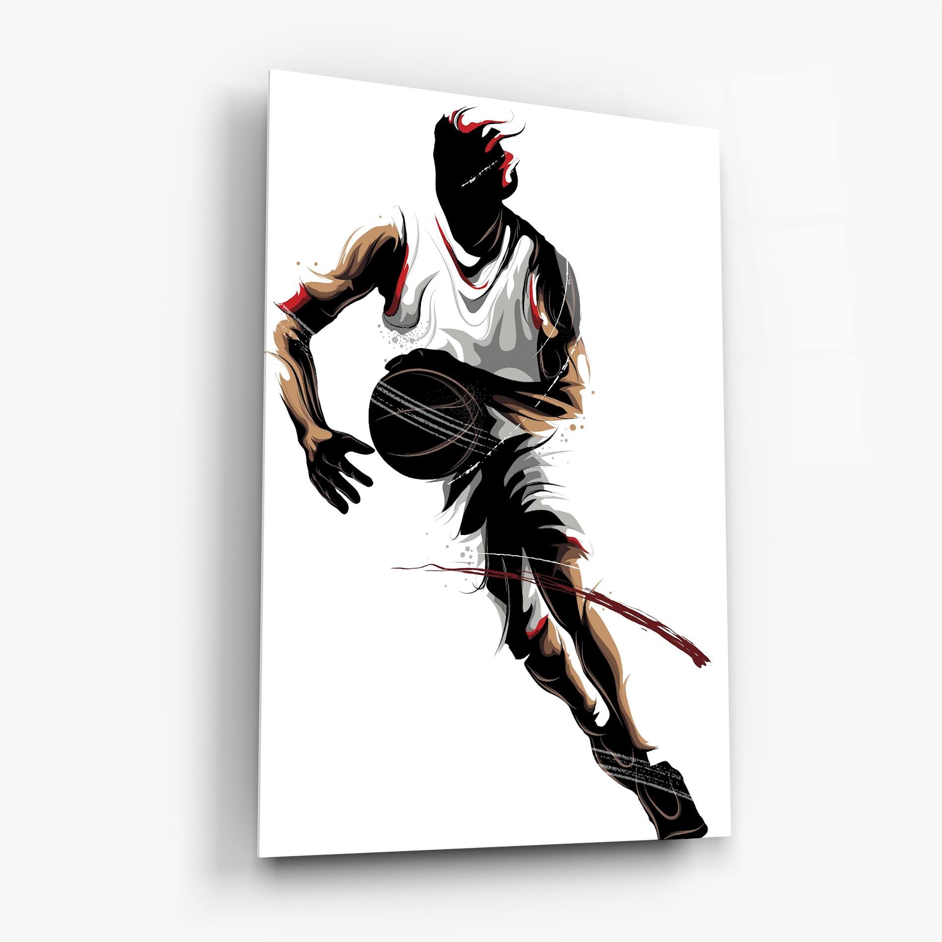 Tablou Sticla Dribbling Run mockup 6