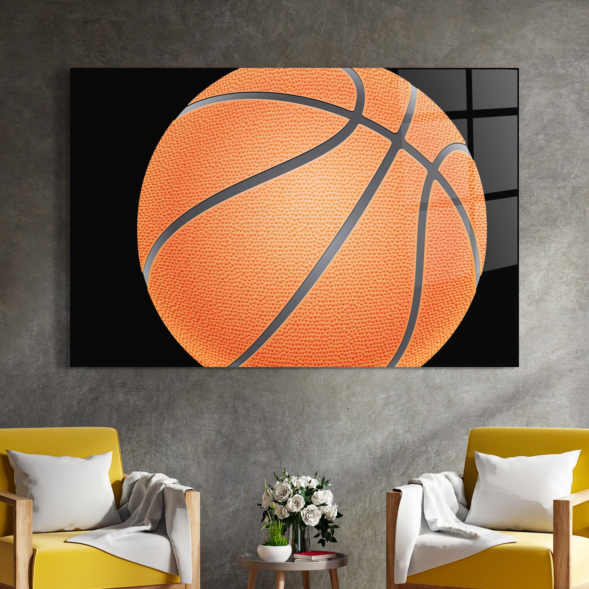 Tablou Sticla Close Up Basketball mockup 4