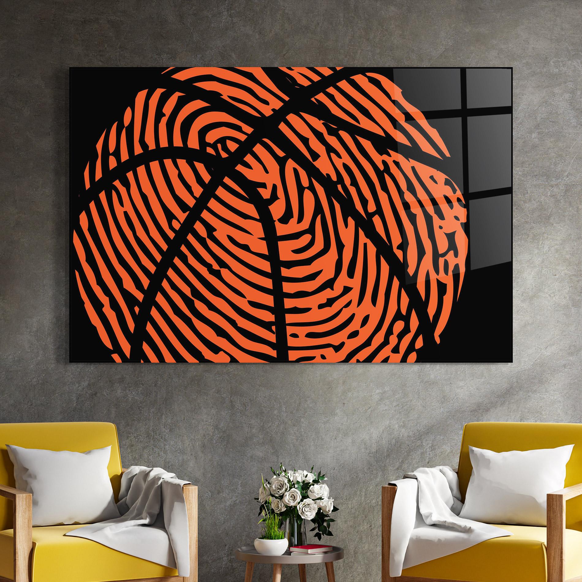 Tablou Sticla Fingerprint Basketball mockup 4