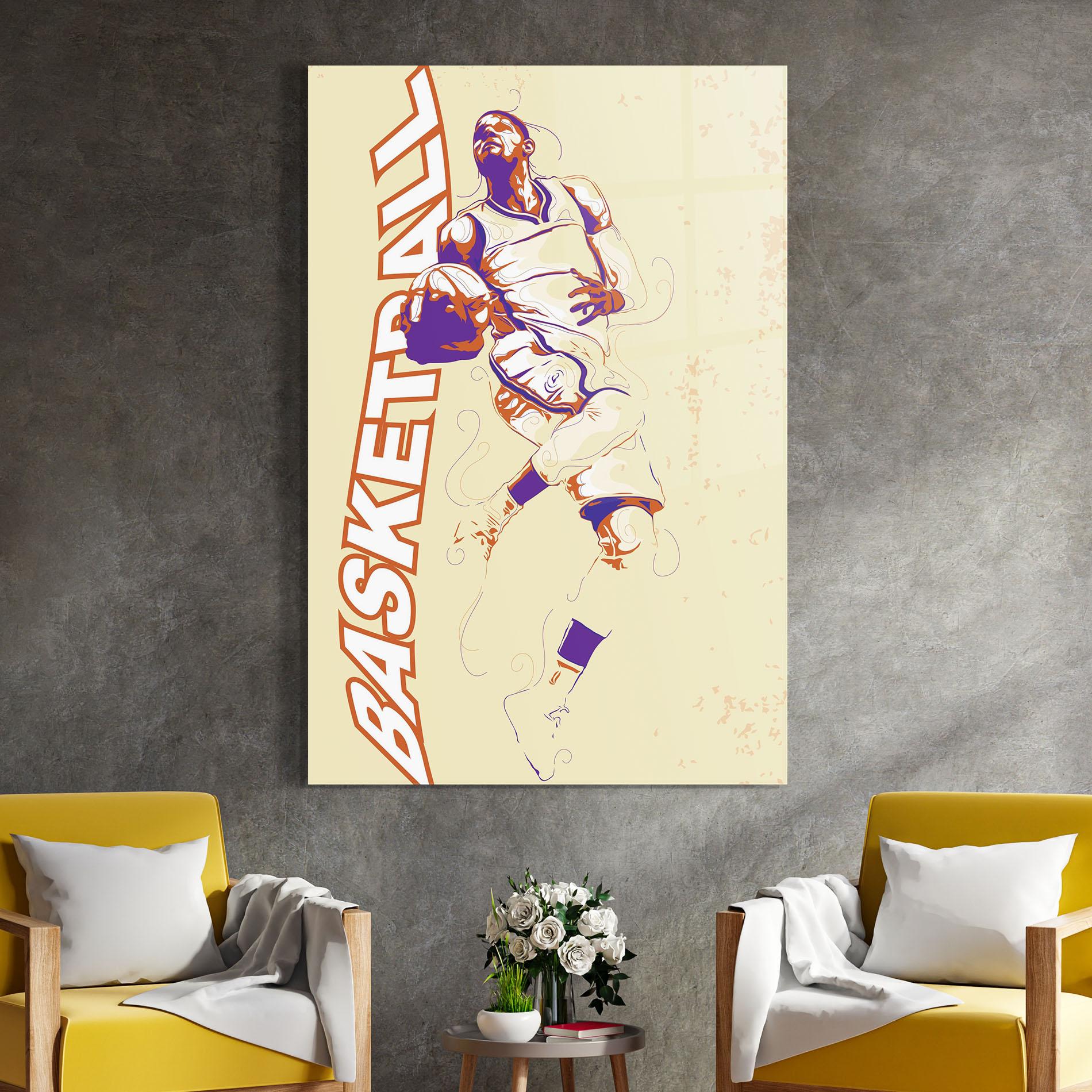 Tablou Sticla Basketball Cream mockup 4