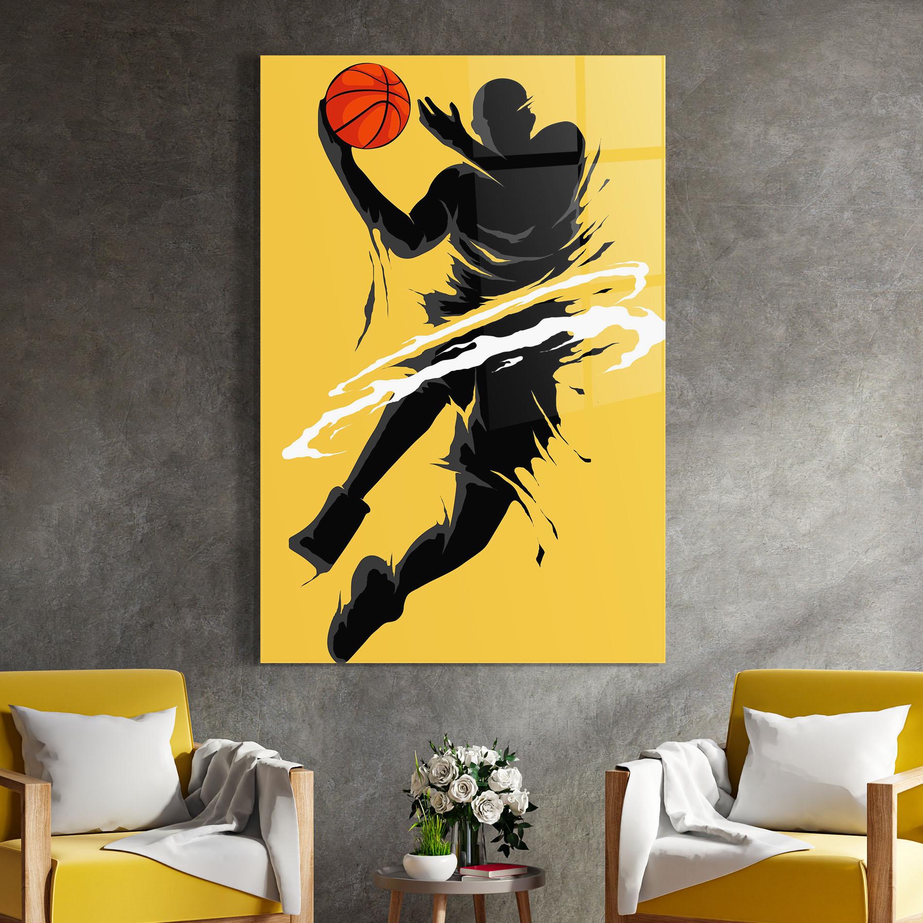 Tablou Sticla Basketball Smoke mockup 4