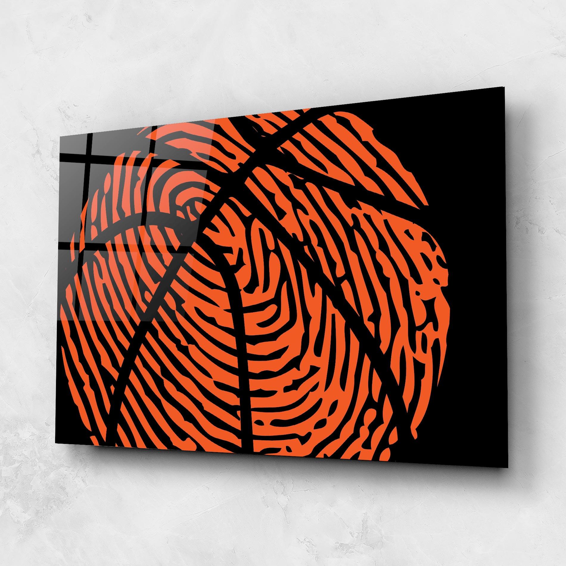 Tablou Sticla Fingerprint Basketball mockup 1