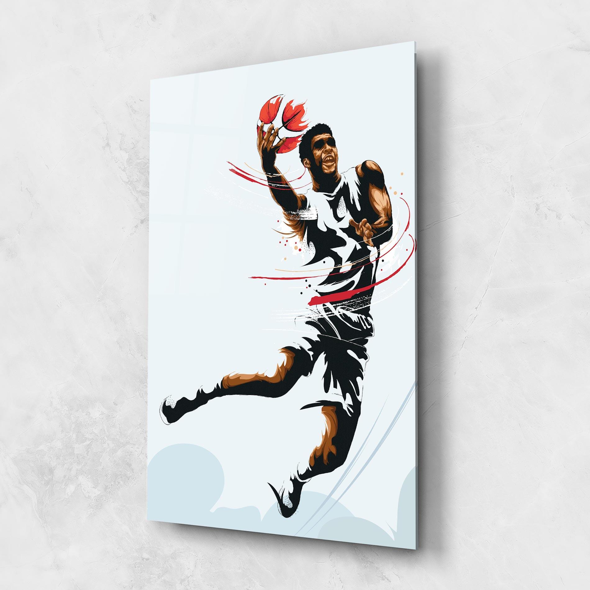 Tablou Sticla Basketball Shot mockup 1