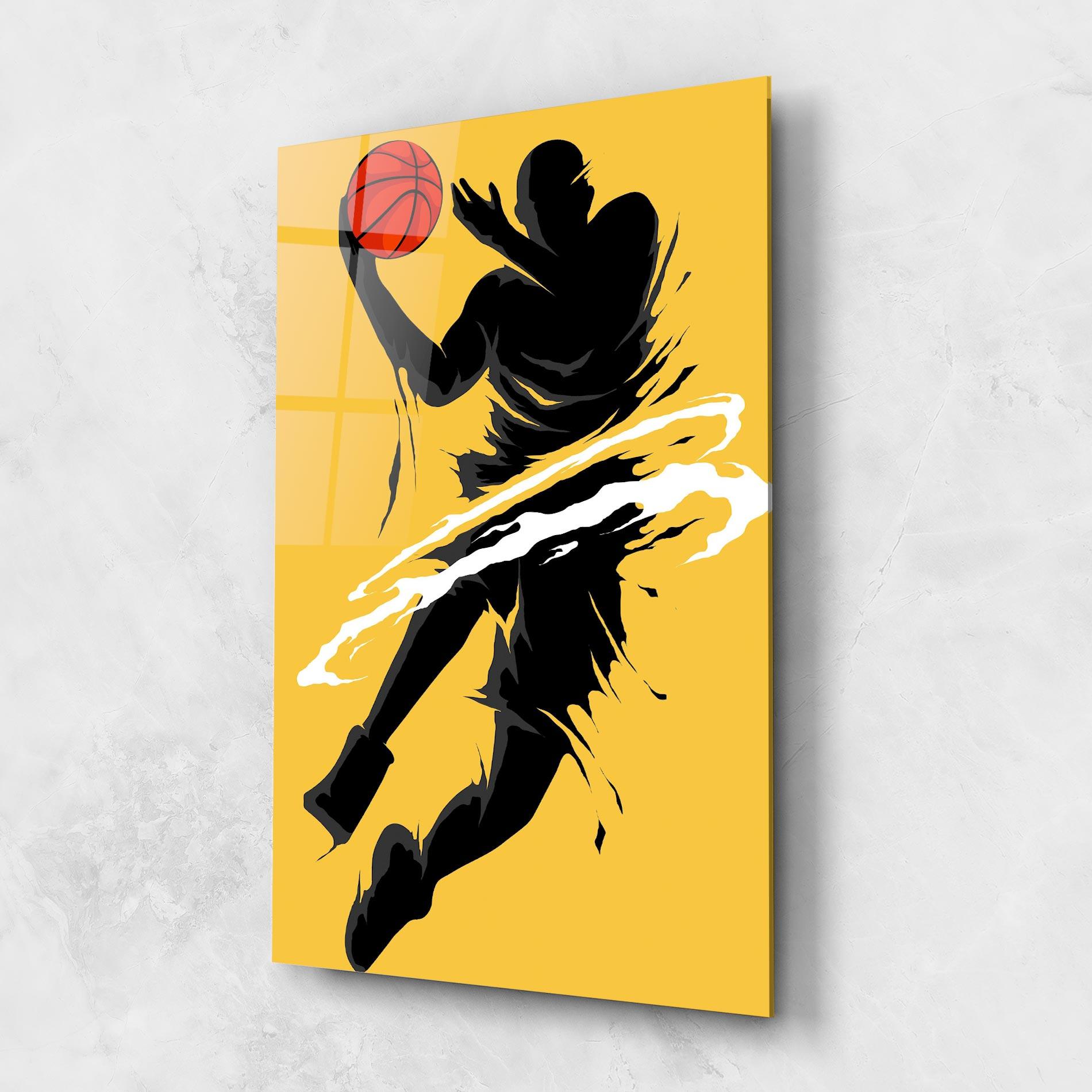 Tablou Sticla Basketball Smoke mockup 1