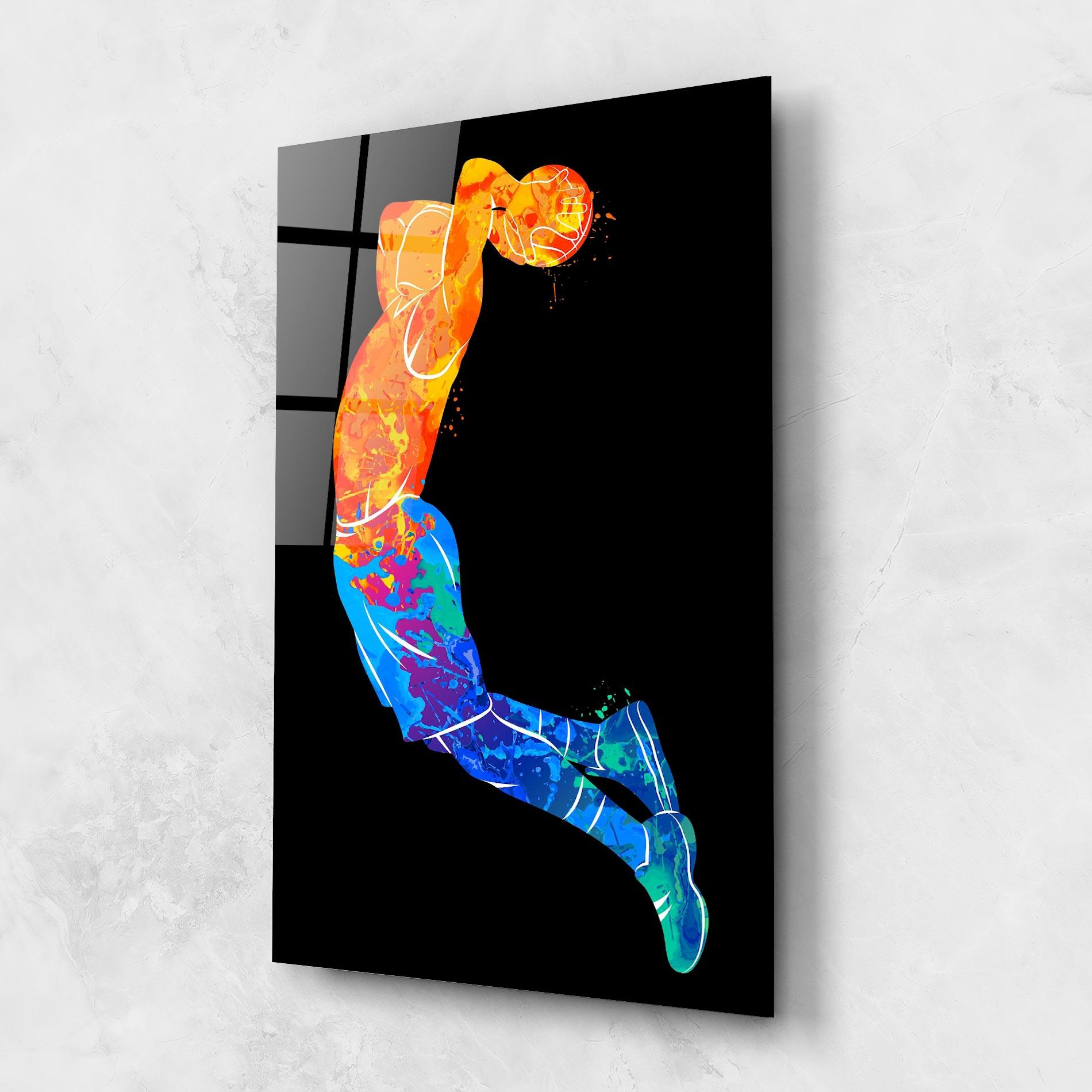 Tablou Sticla Blue Orange Basket mockup 1