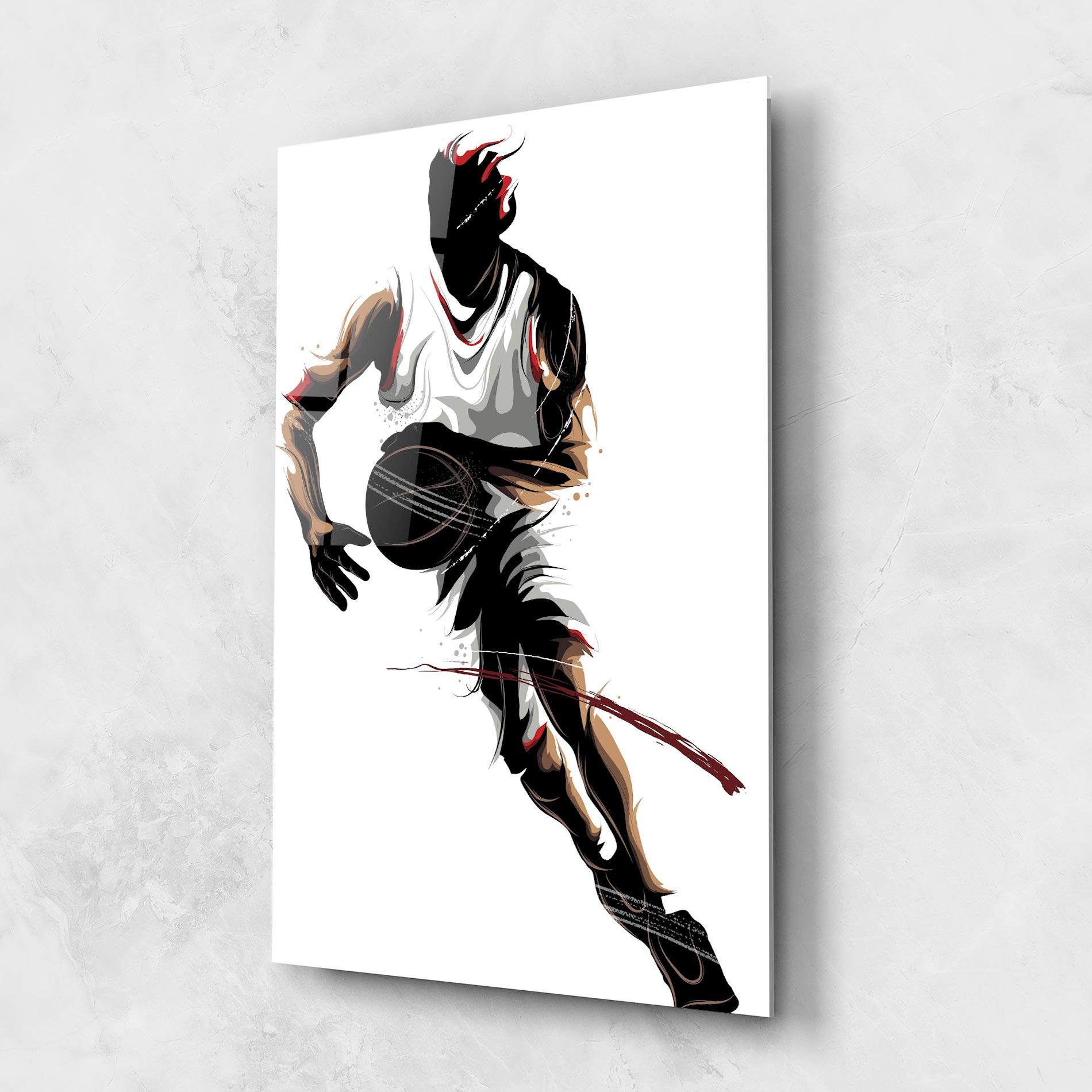Tablou Sticla Dribbling Run mockup 1