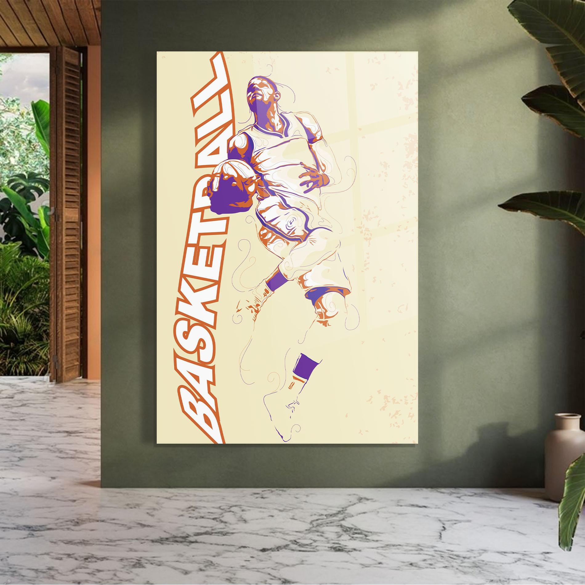 Tablou Sticla Basketball Cream mockup 7