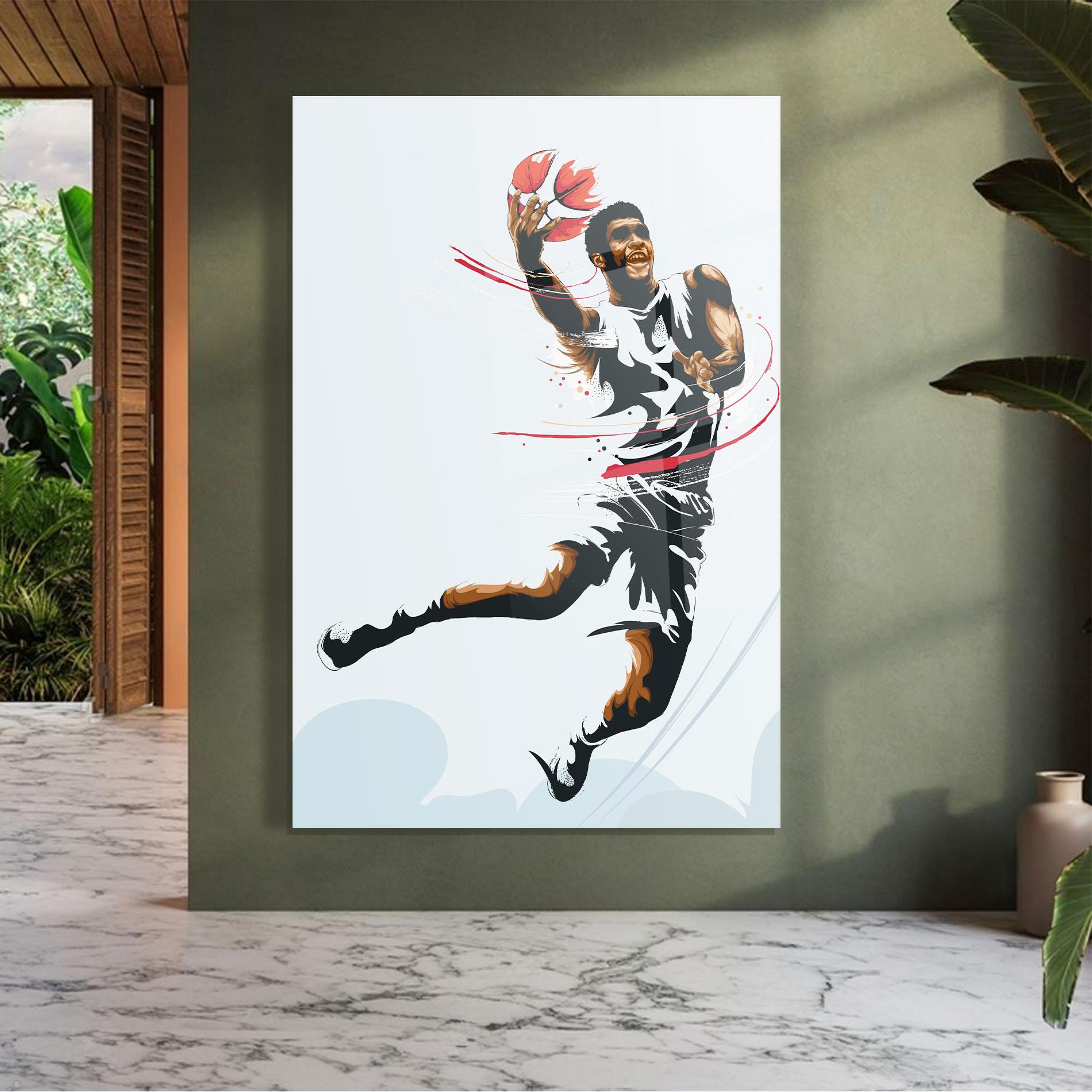Tablou Sticla Basketball Shot mockup 7