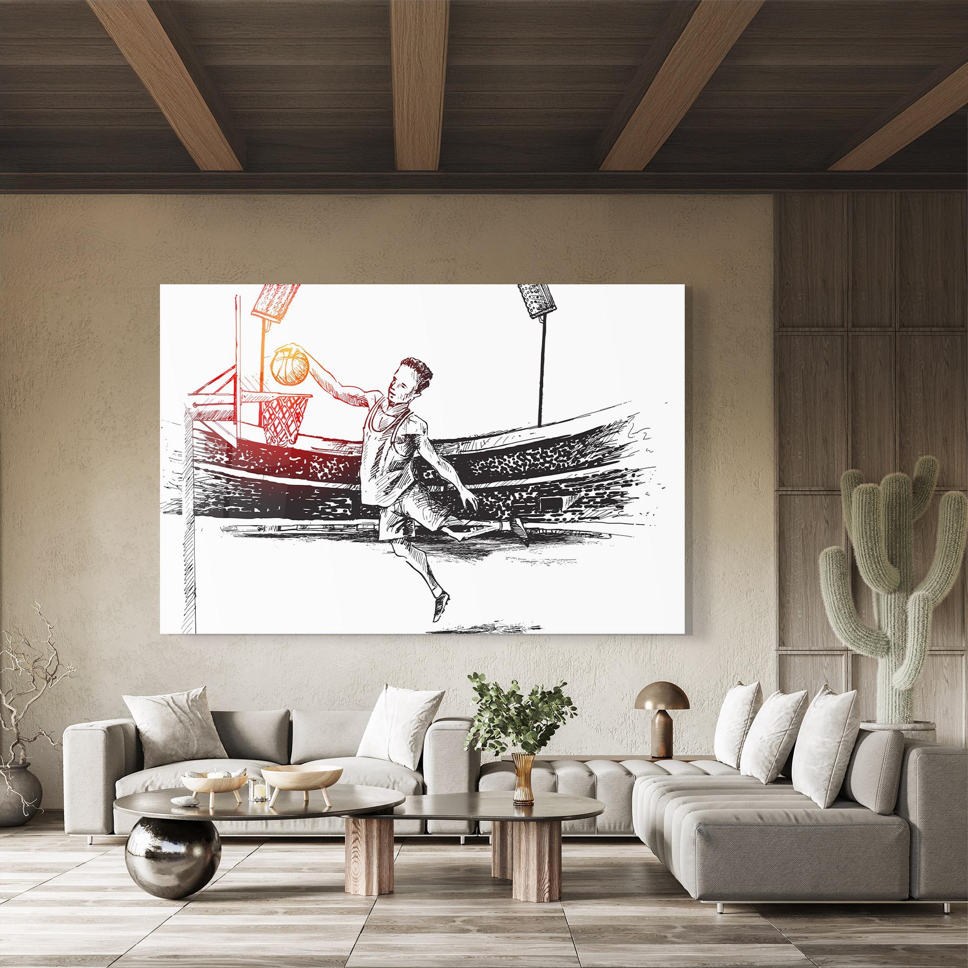 Tablou Sticla Basket Arena mockup 8