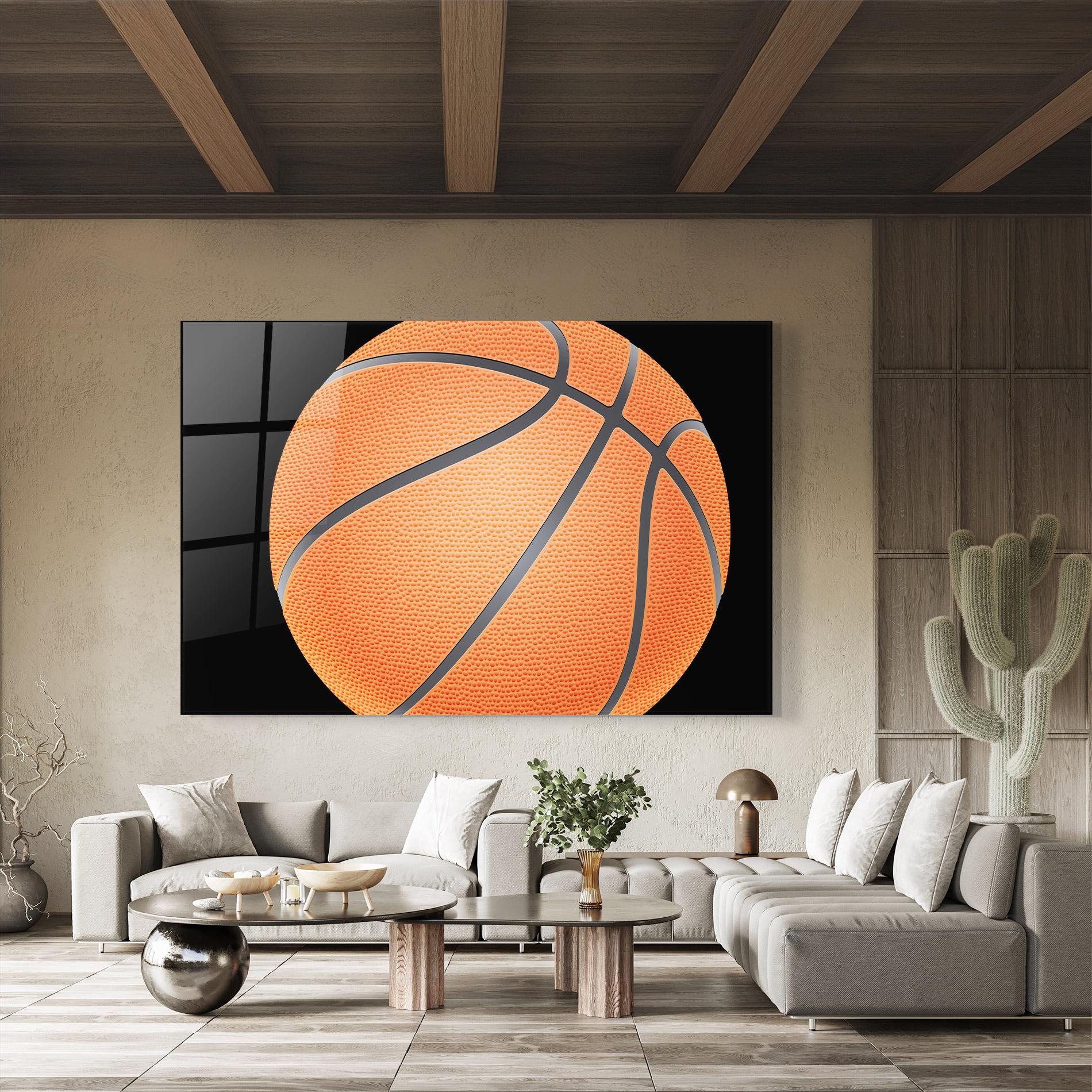Tablou Sticla Close Up Basketball mockup 8