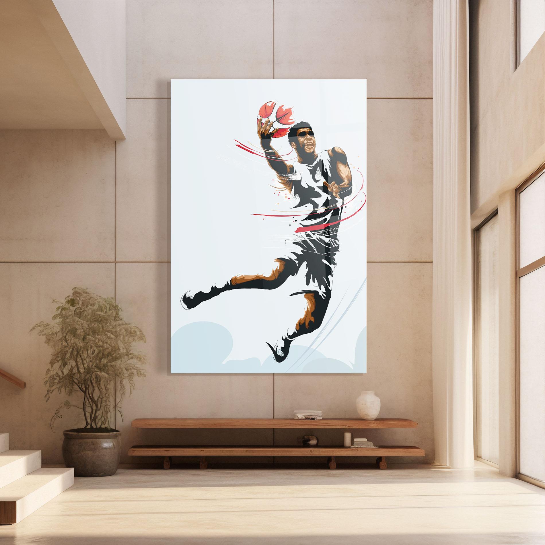 Tablou Sticla Basketball Shot mockup 8