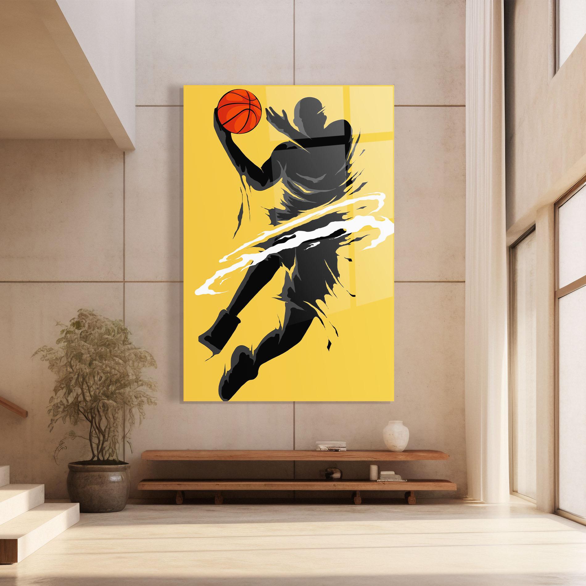 Tablou Sticla Basketball Smoke mockup 8
