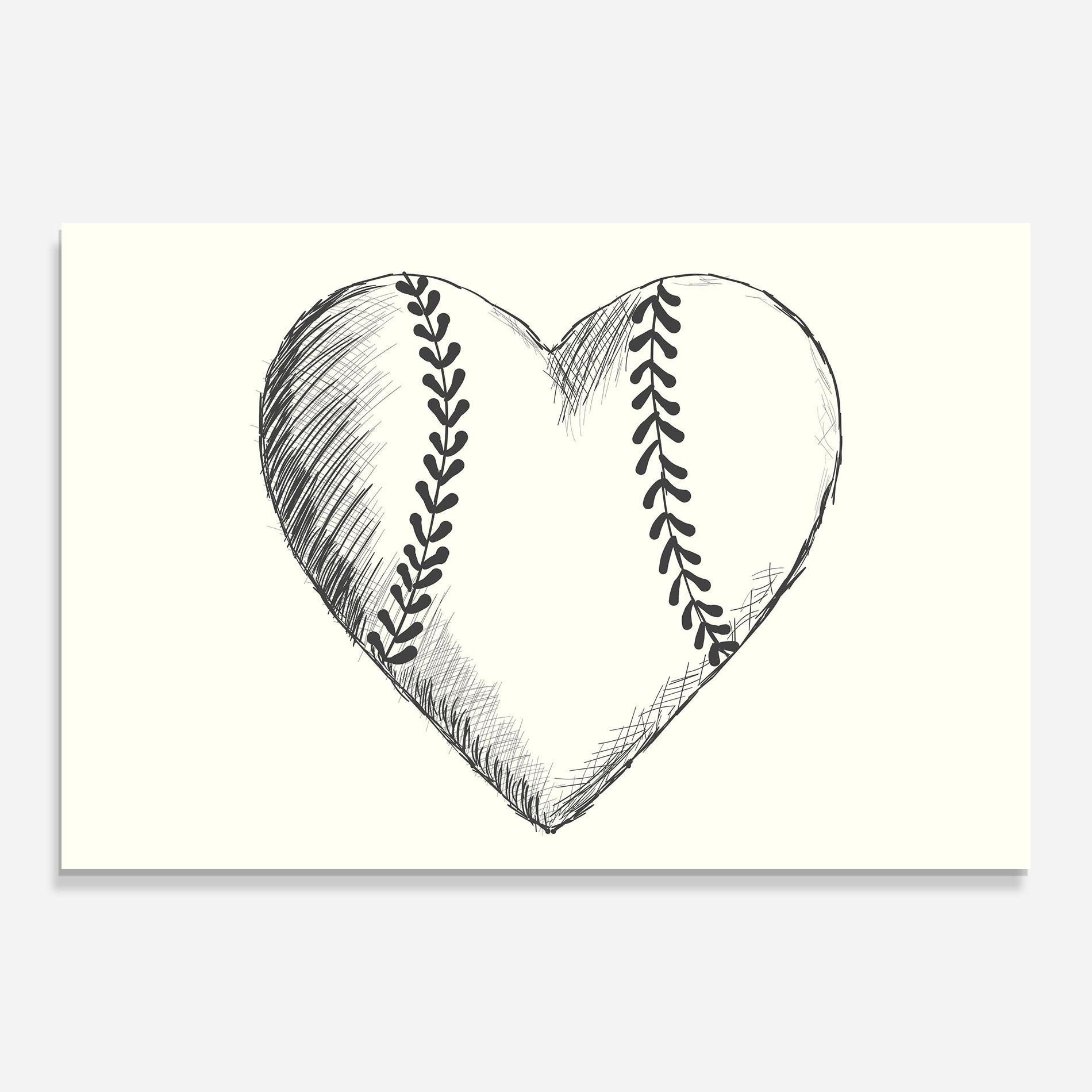 Tablou Sticla Baseball Heart mockup 0