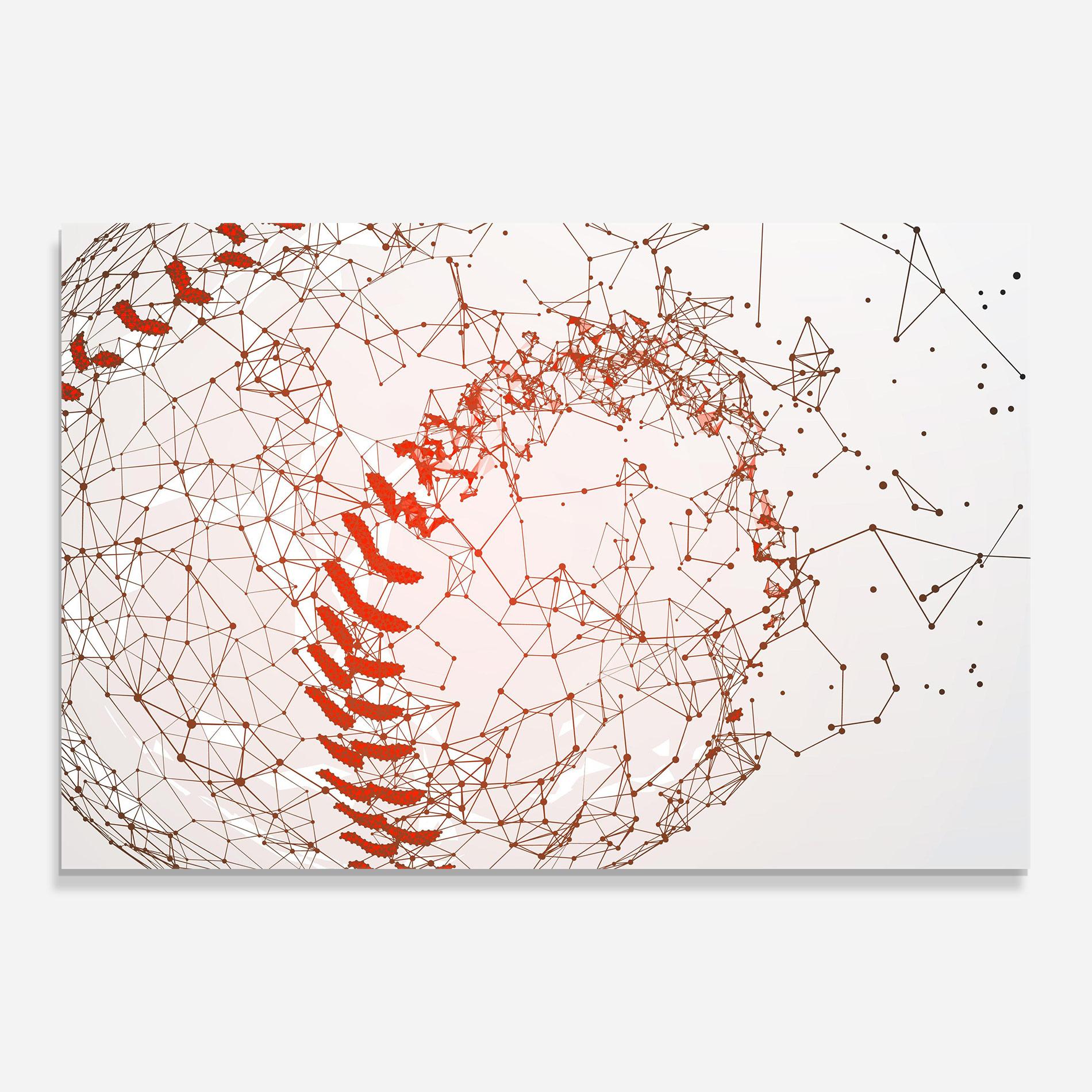 Tablou Sticla Baseball Line Art mockup 0