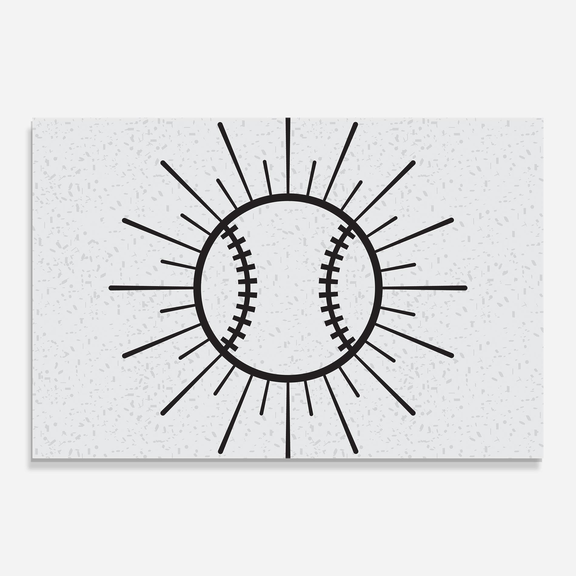 Tablou Sticla Baseball Line mockup 0