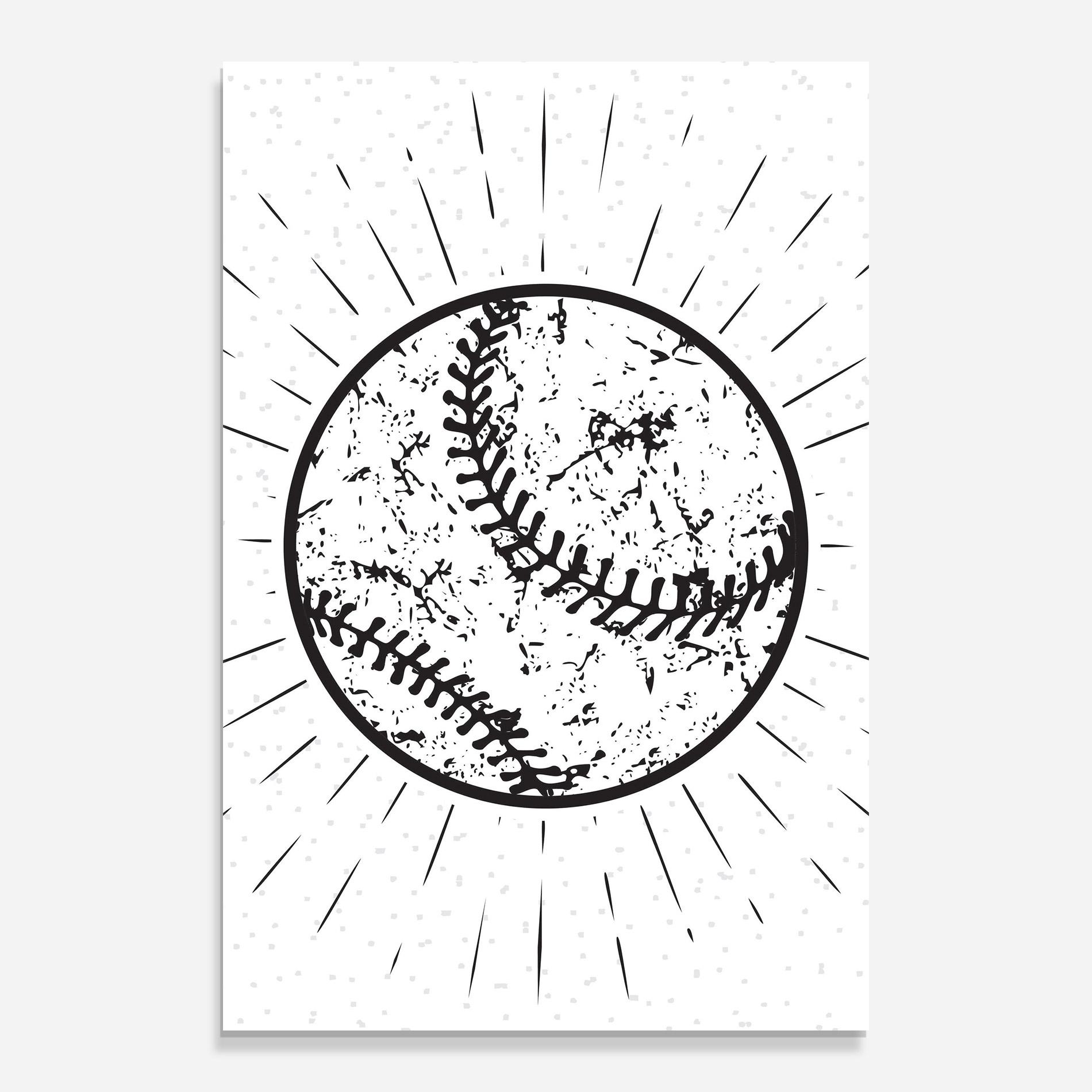 Tablou Sticla Baseball Ball Line mockup 0