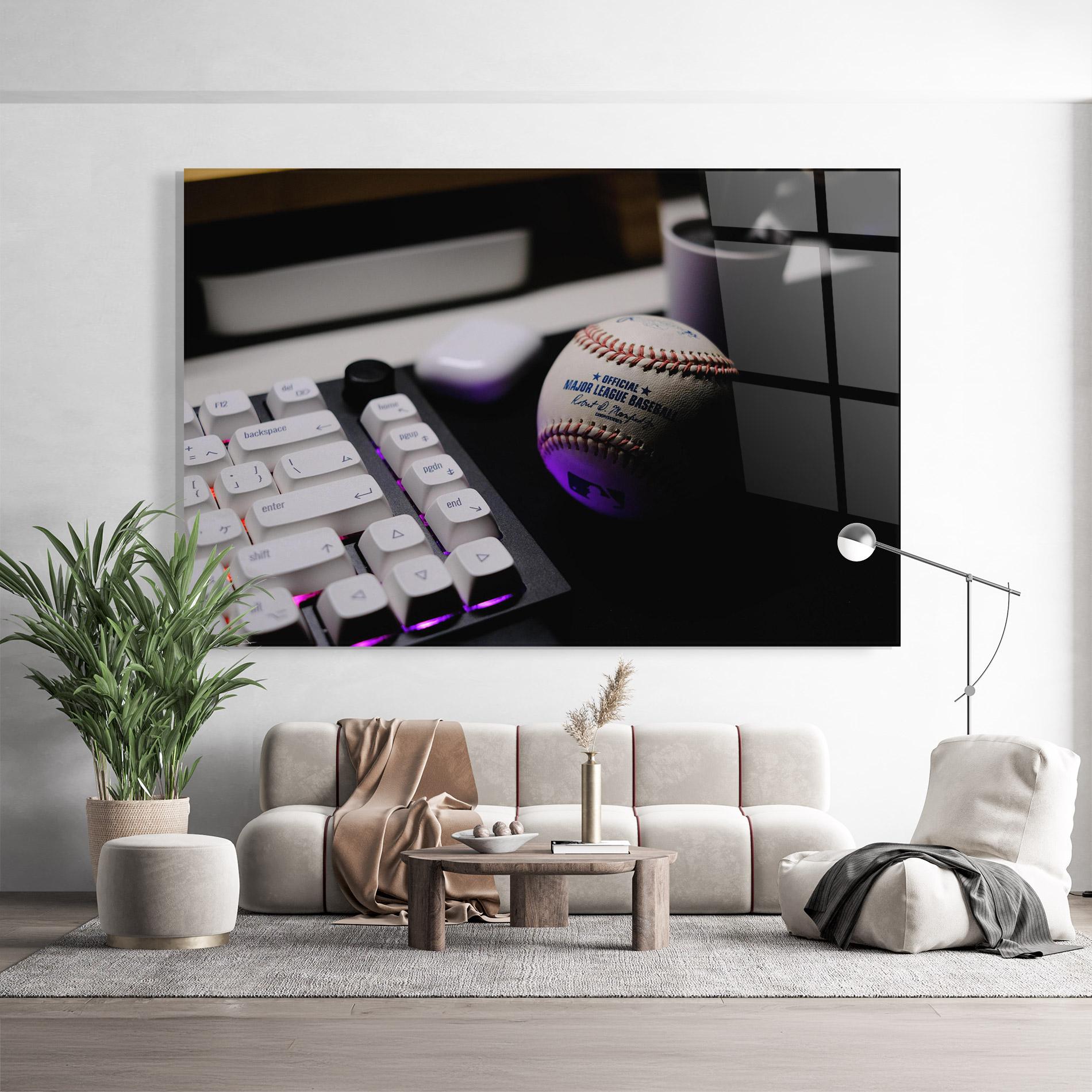 Tablou Sticla Baseball Ball Gaming mockup 9