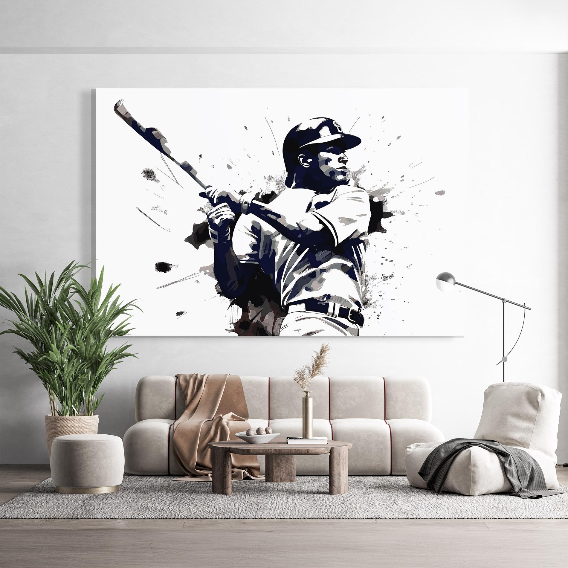 Tablou Sticla Baseball Grey Art mockup 9