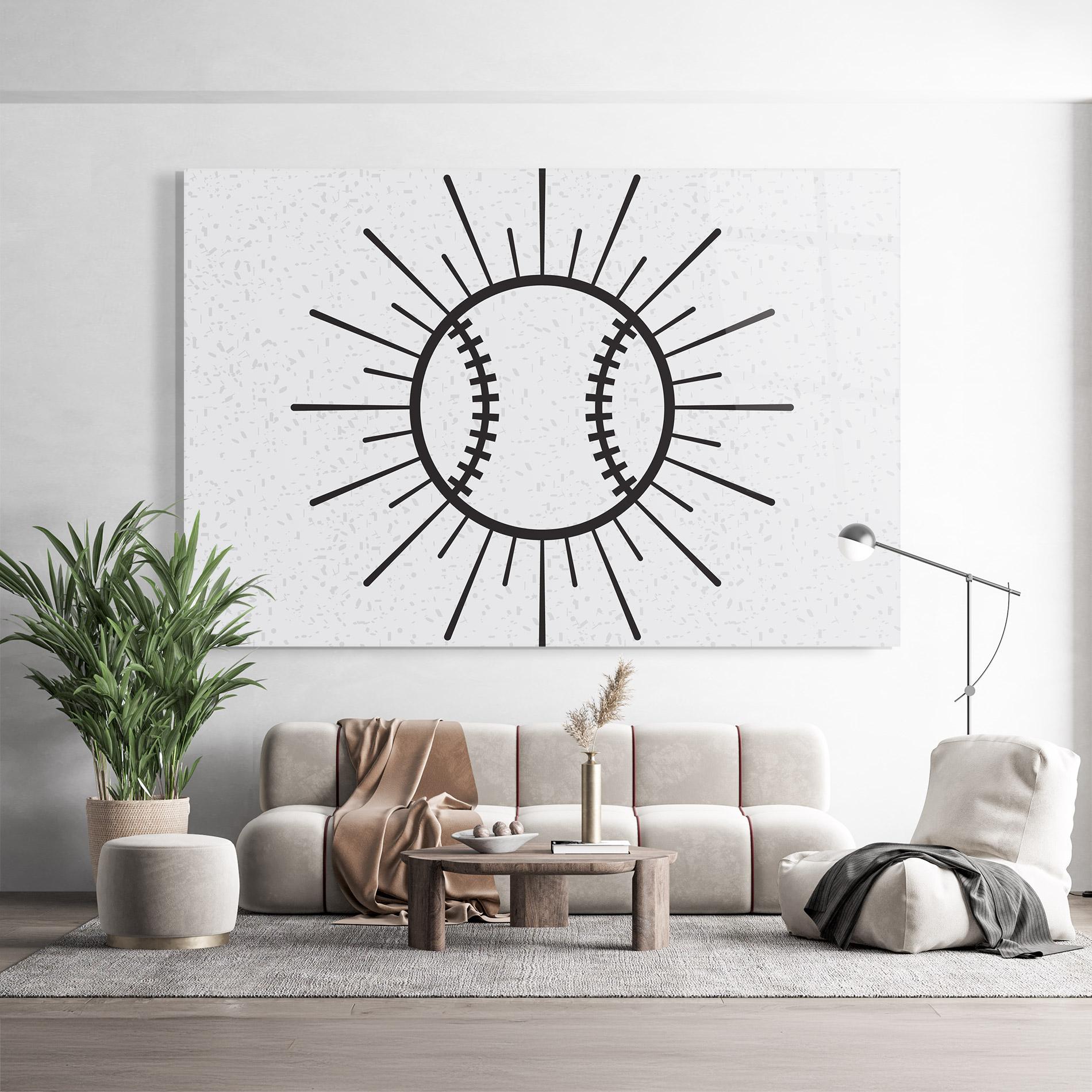Tablou Sticla Baseball Line mockup 9