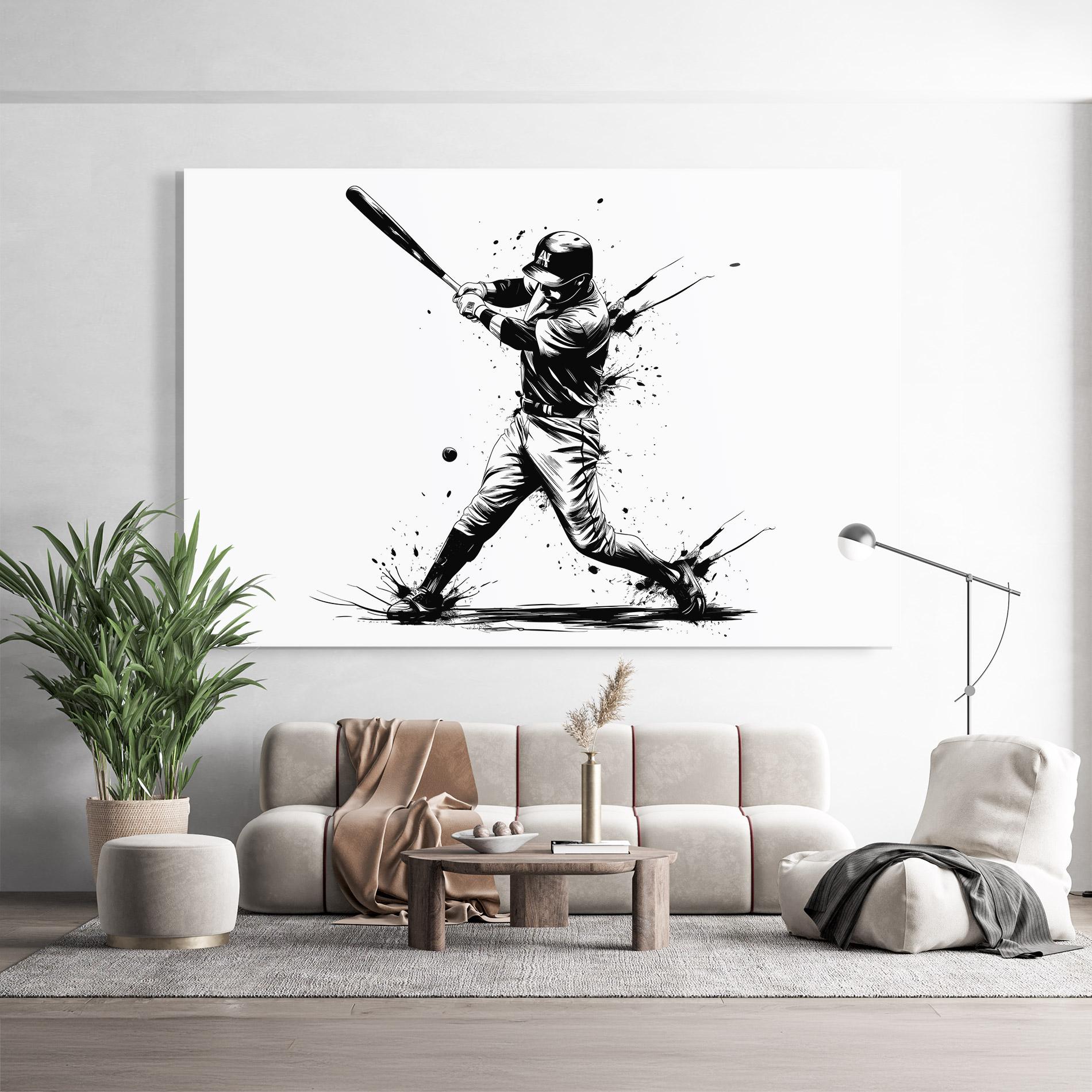 Tablou Sticla Baseball Splash mockup 9