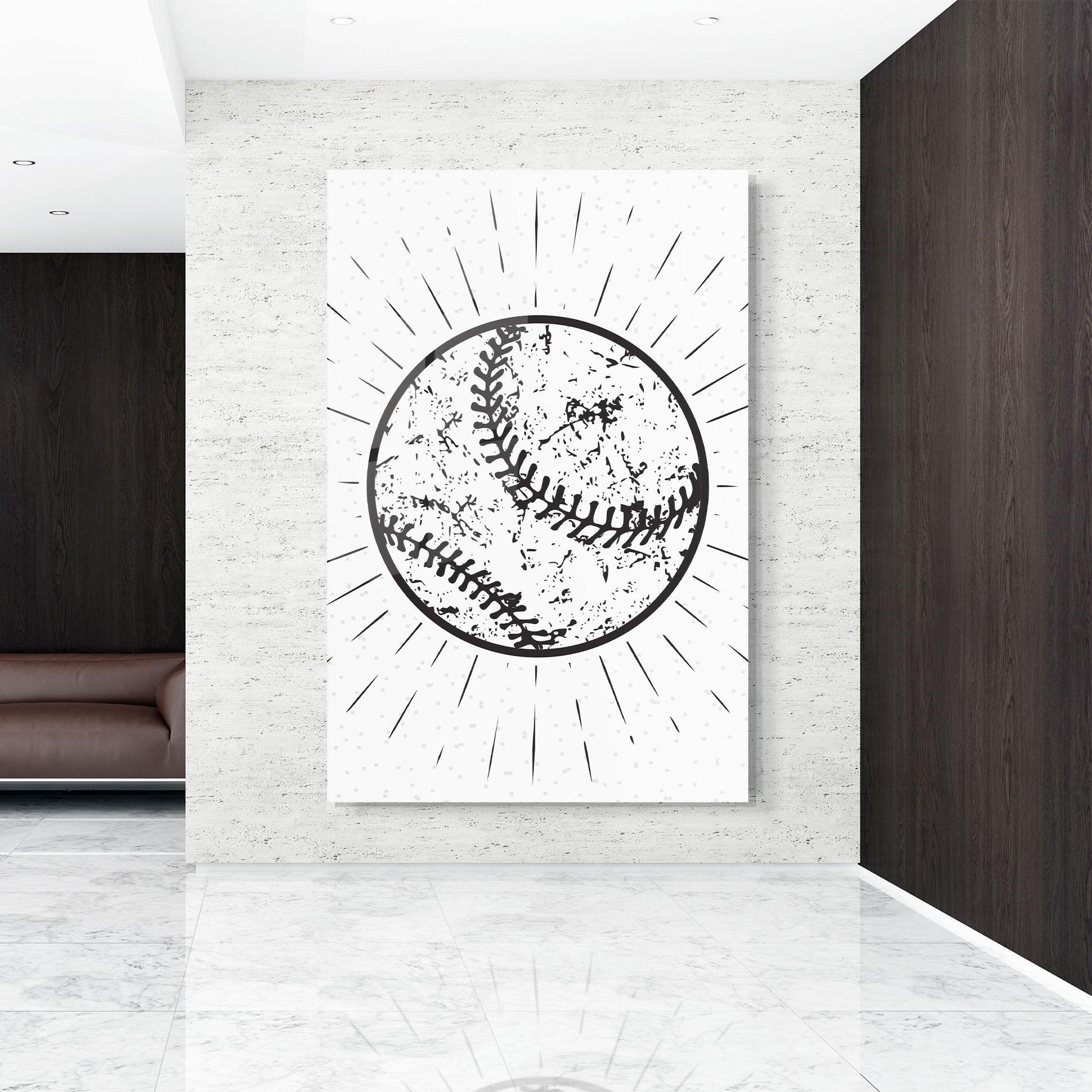 Tablou Sticla Baseball Ball Line mockup 9