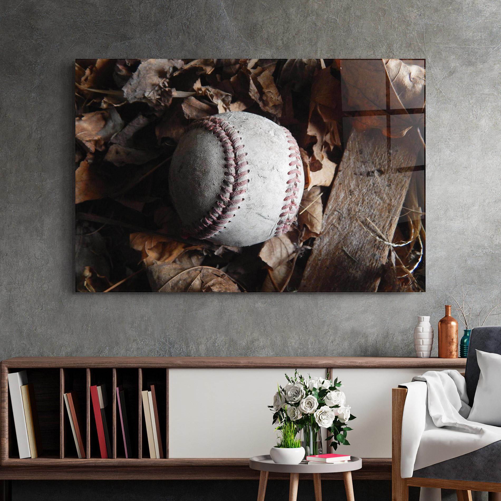 Tablou Sticla Autumn Baseball Ball mockup 2