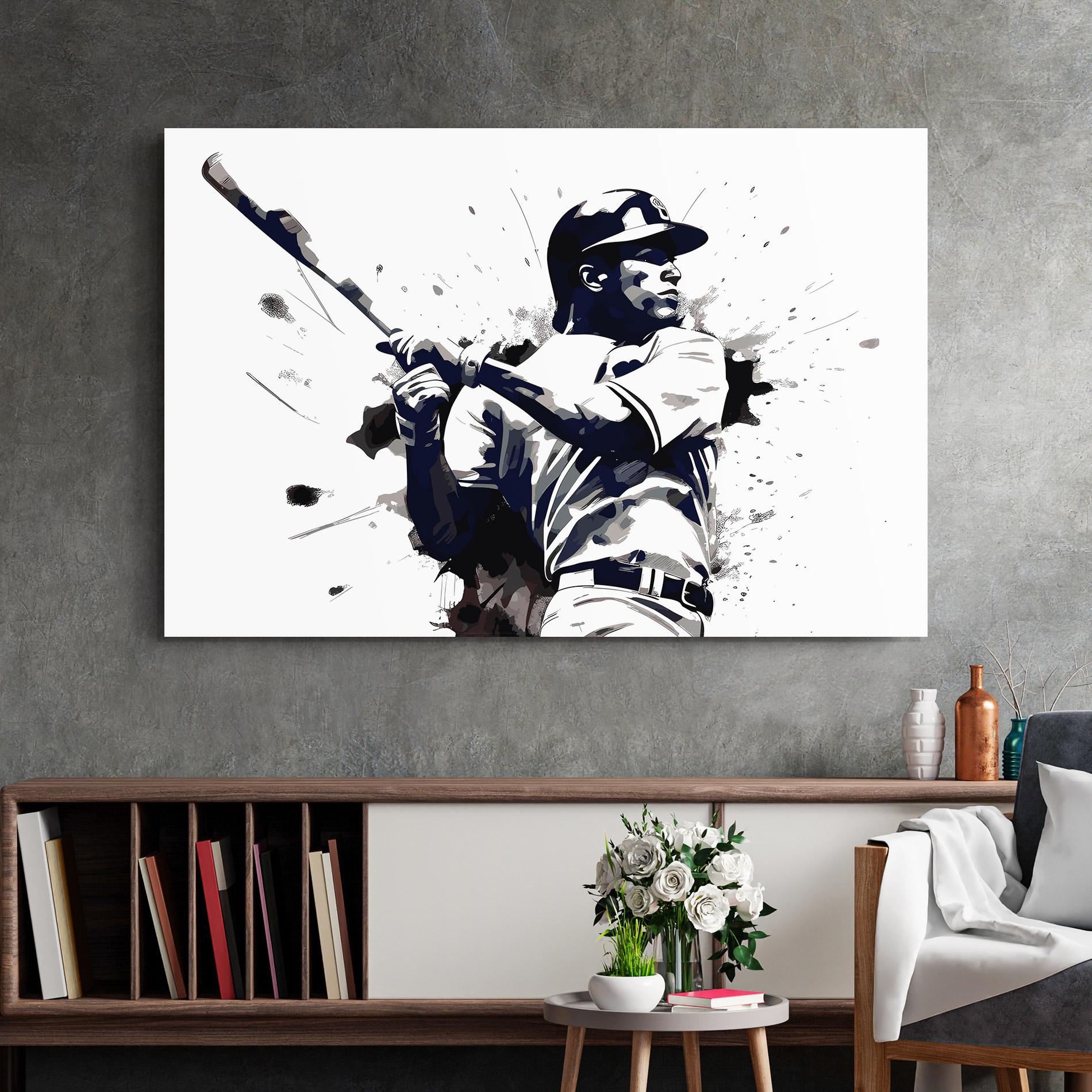 Tablou Sticla Baseball Grey Art mockup 2