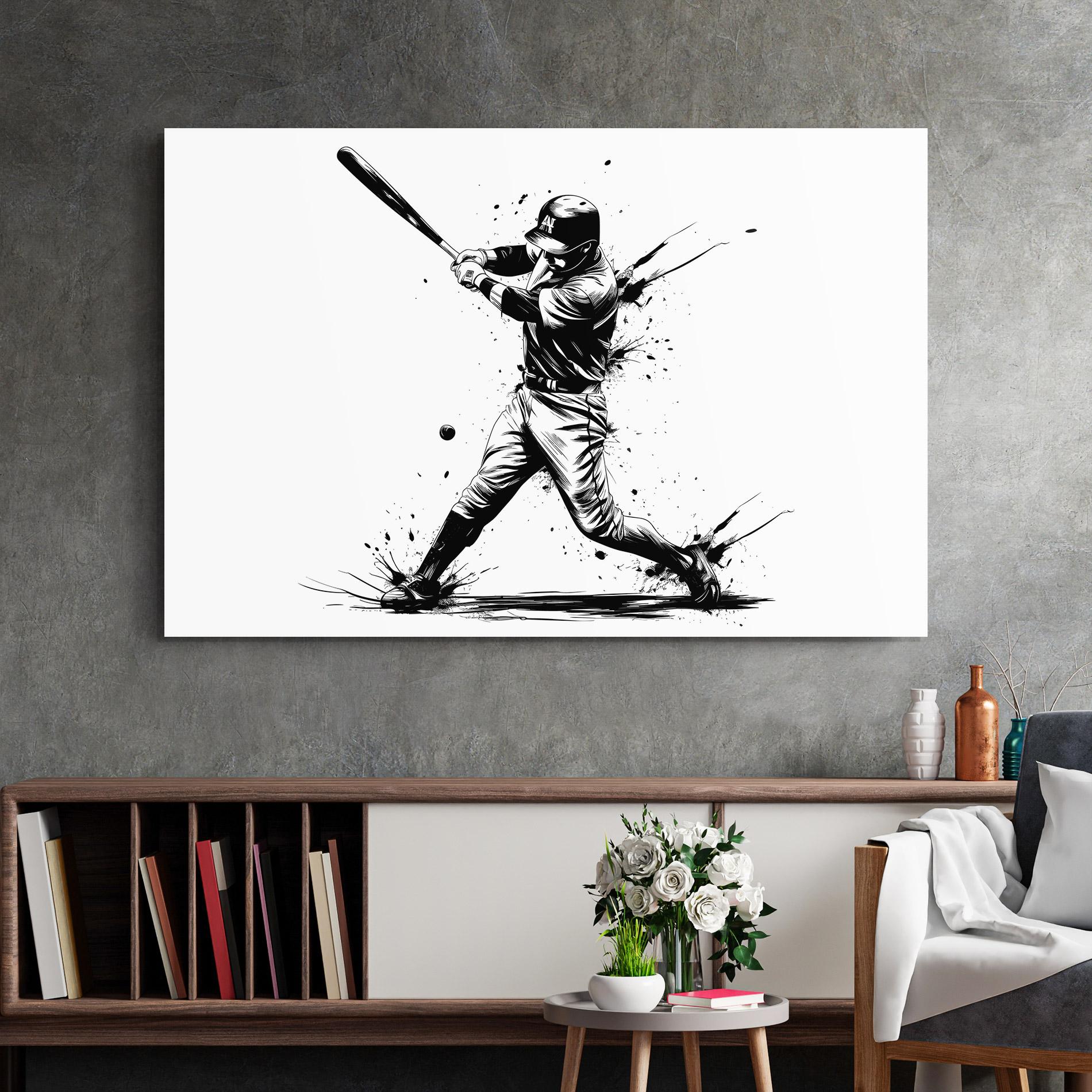 Tablou Sticla Baseball Splash mockup 2