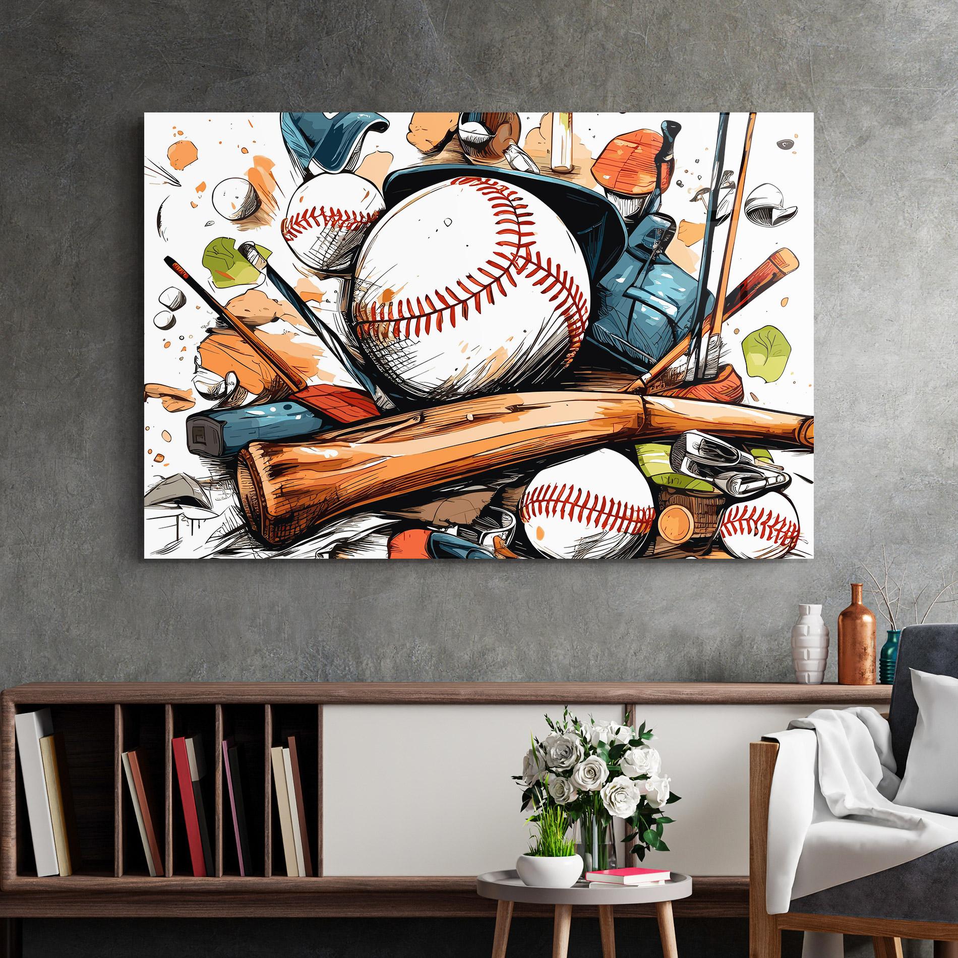 Tablou Sticla Baseball Trash mockup 2