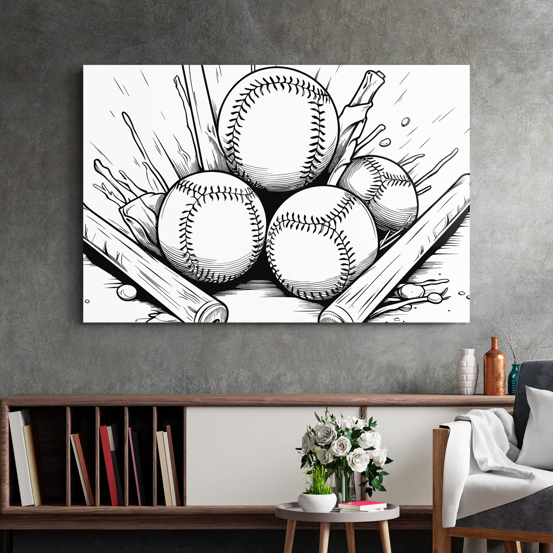 Tablou Sticla Big Baseball Ball mockup 2