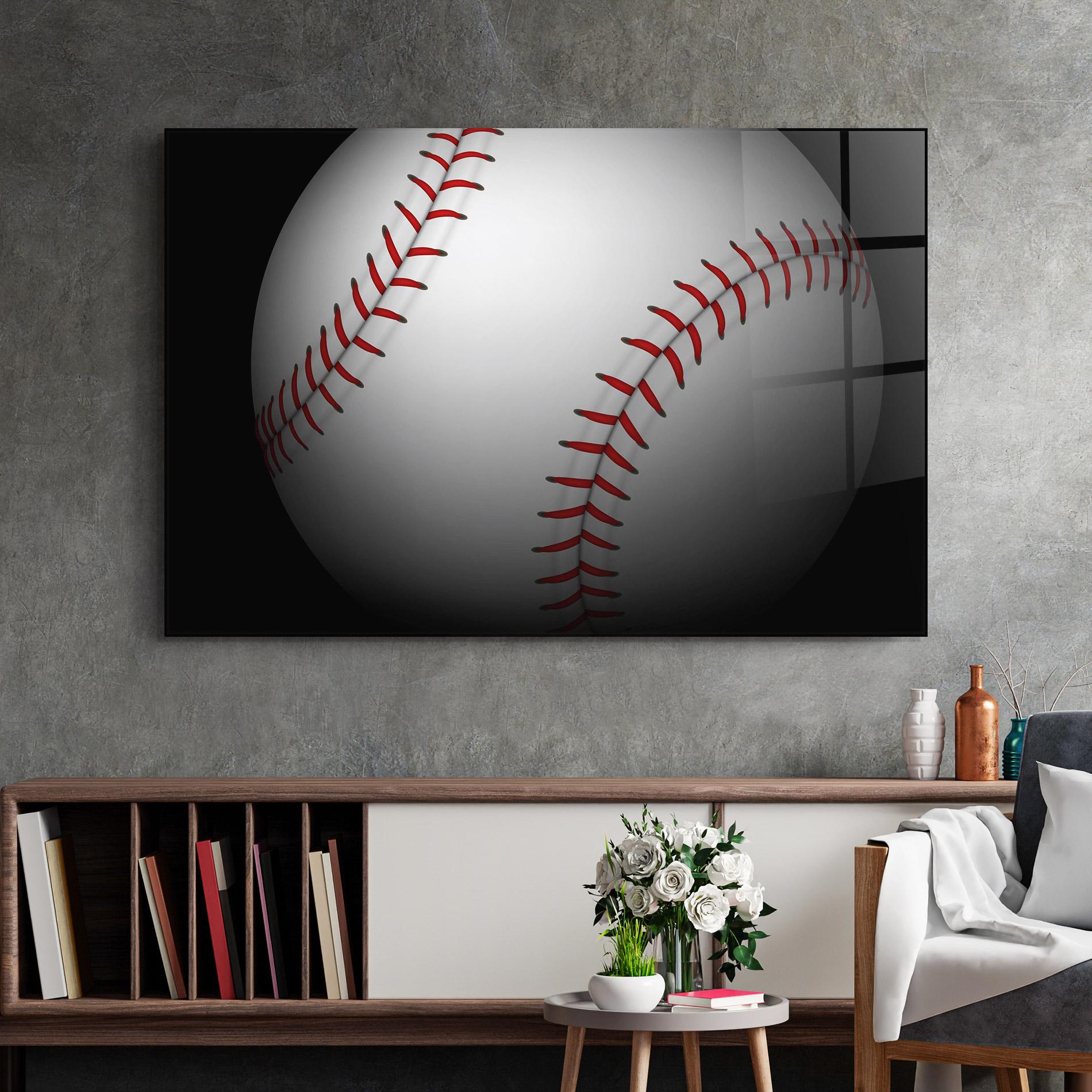 Tablou Sticla Close Up Baseball mockup 2