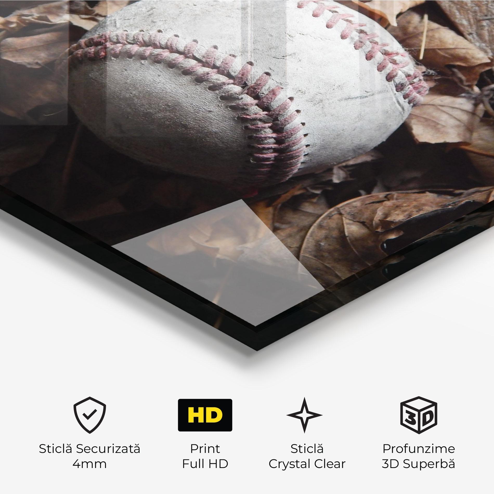 Tablou Sticla Autumn Baseball Ball mockup 3